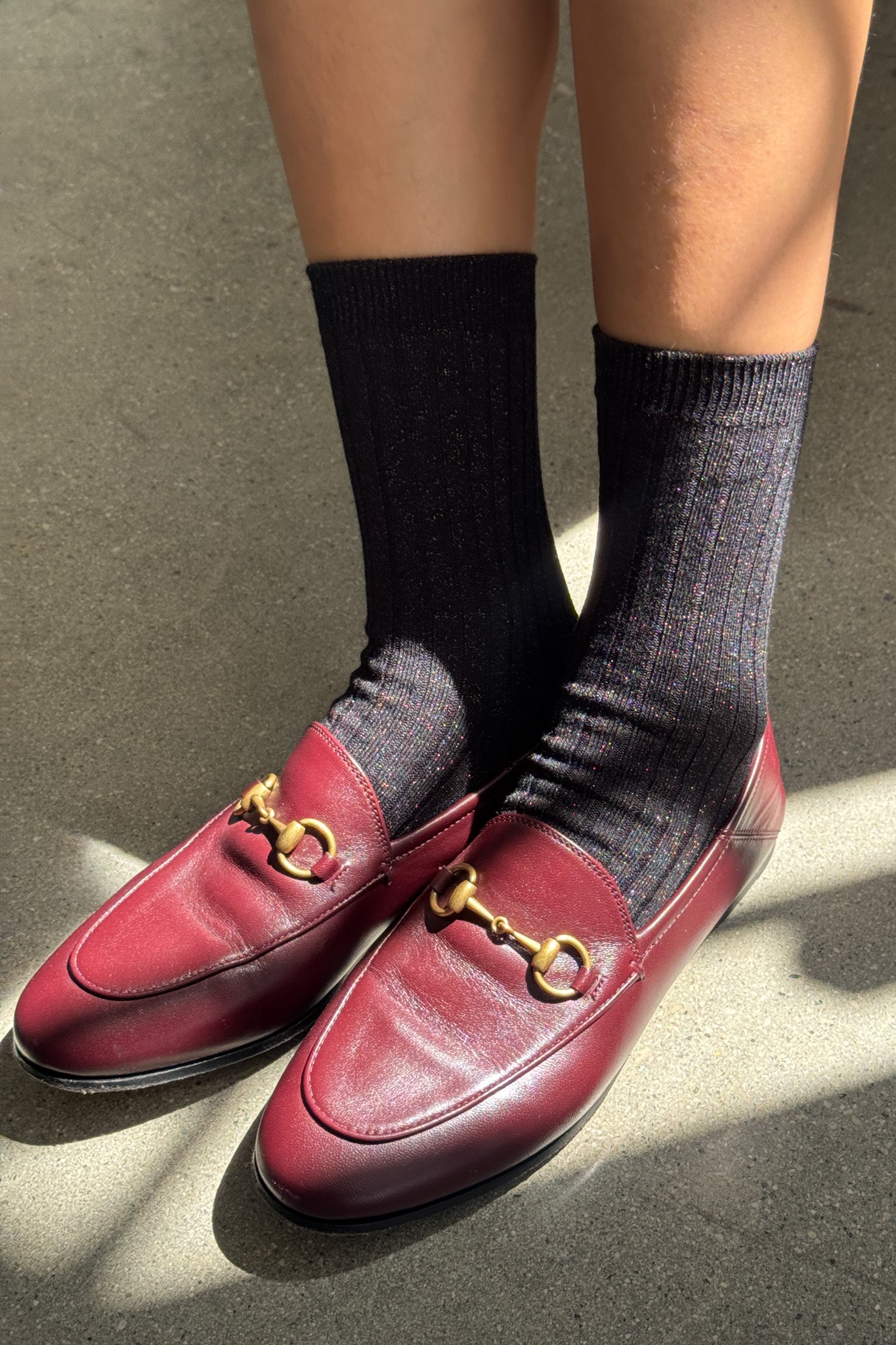 Her Socks (Glitter) - Copper Black