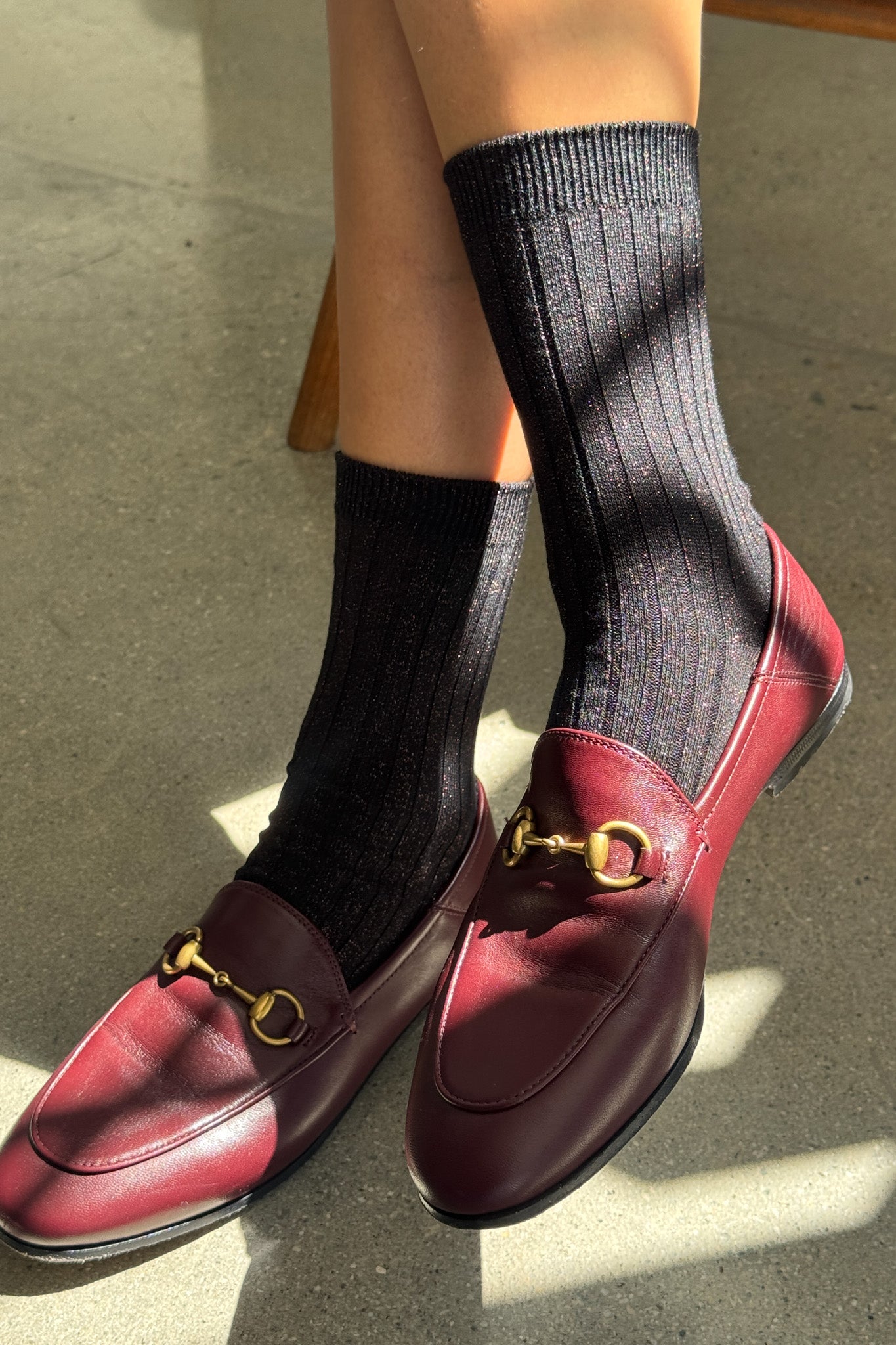 Her Socks (Glitter) - Copper Black
