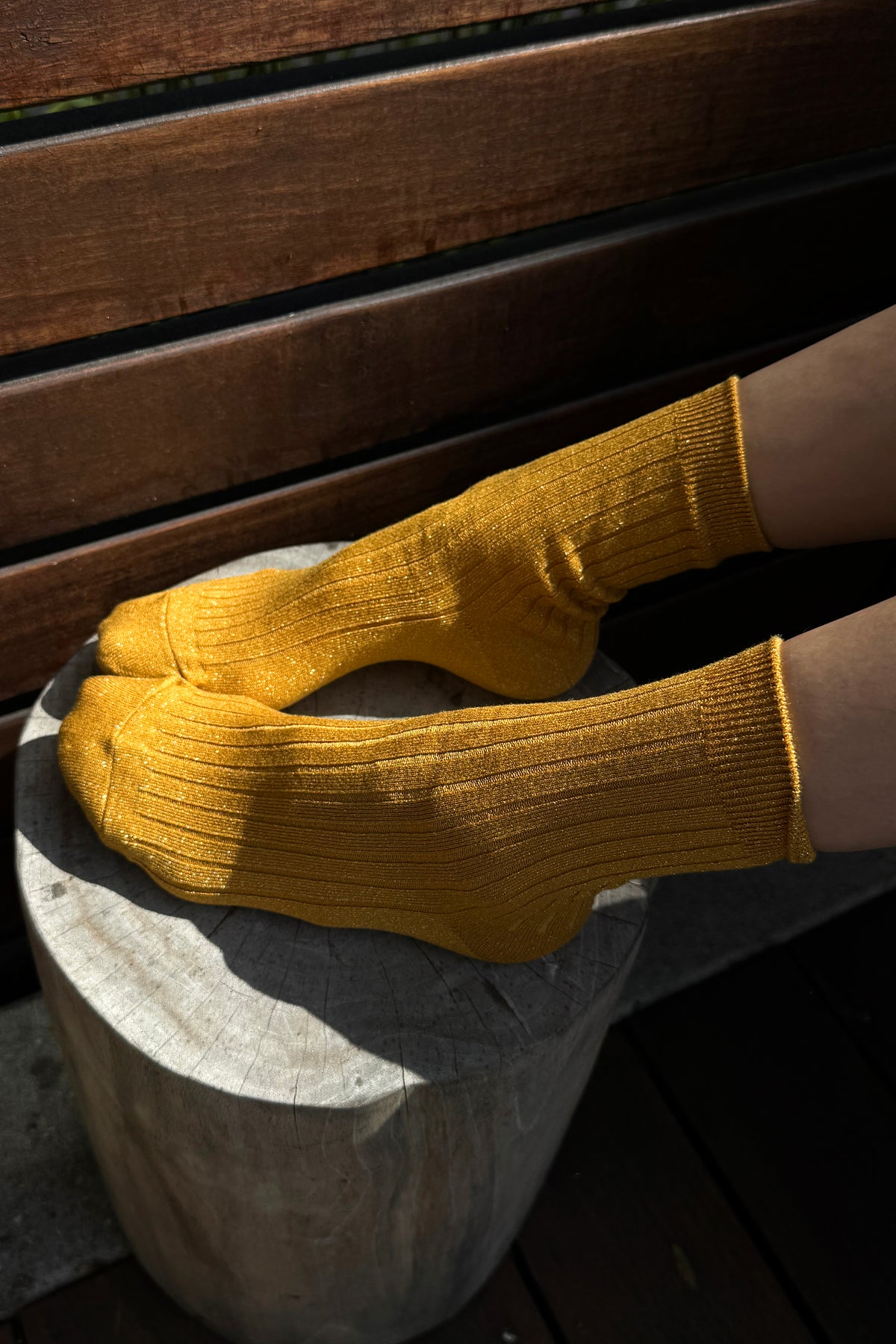 Her Socks (Glitter) - Mustard Glitter