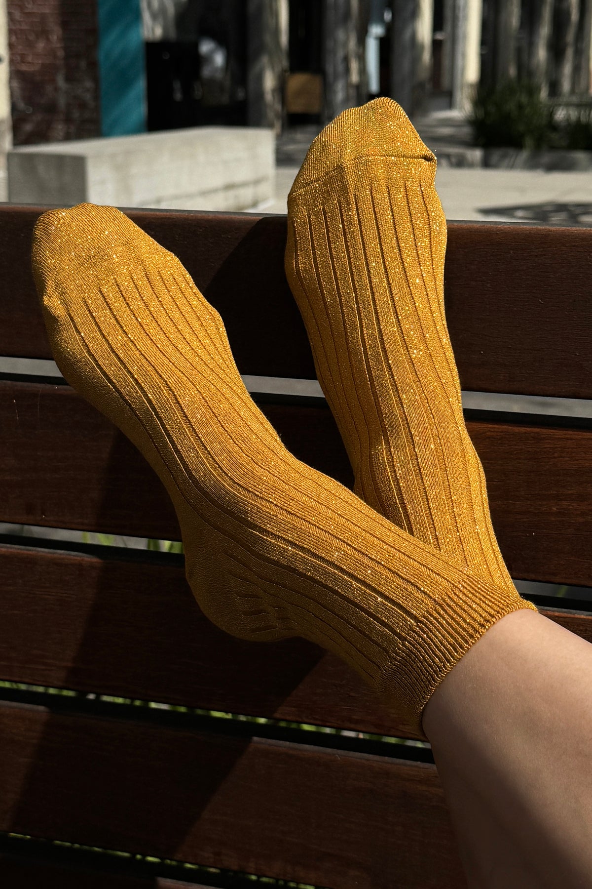Her Socks (Glitter) - Mustard Glitter