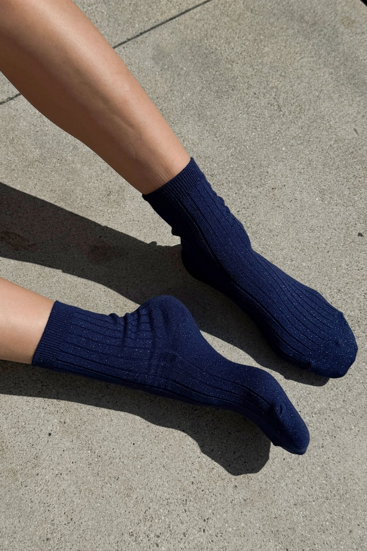 Her Socks (Glitter) - Sapphire Glitter