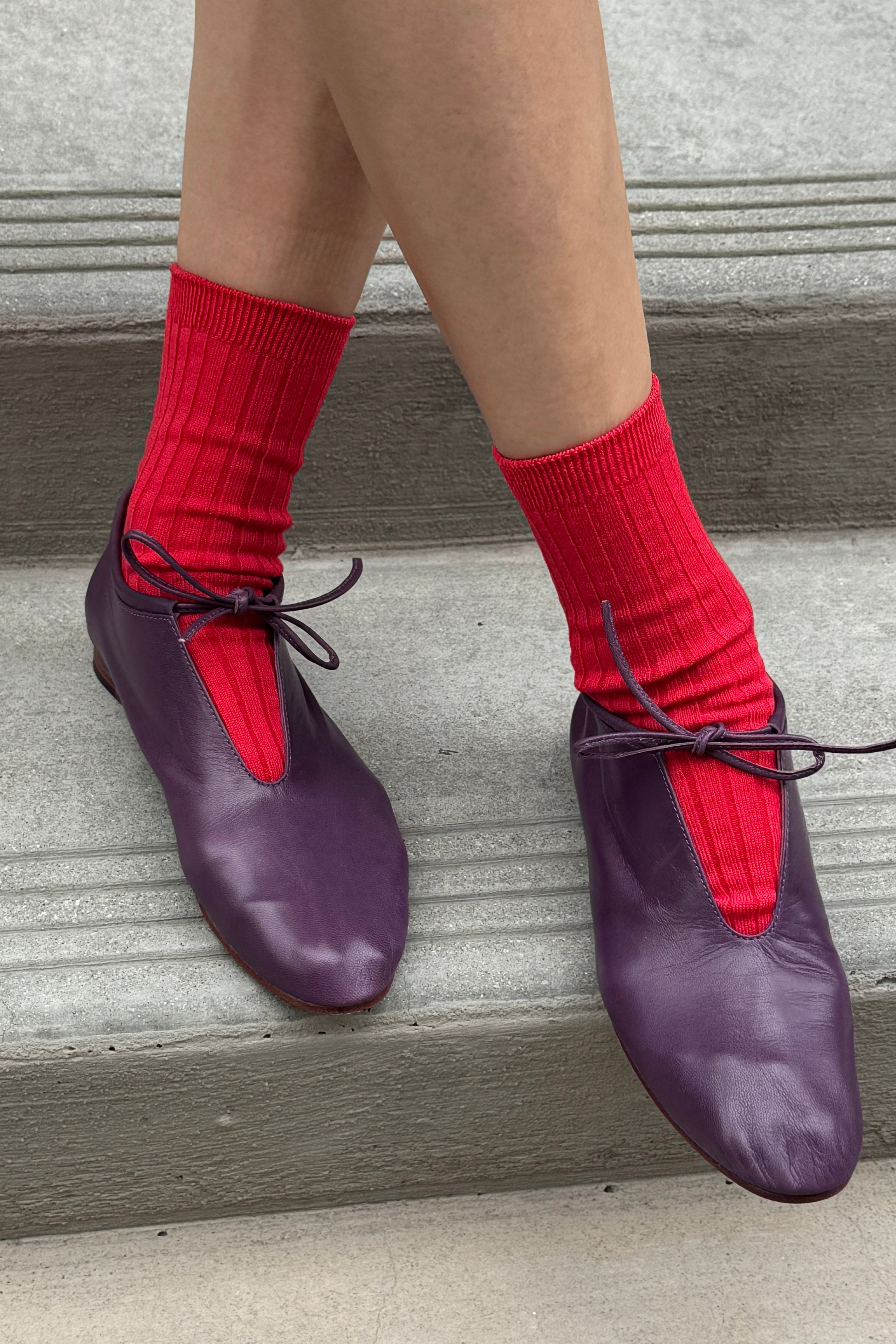 Ses Chaussettes (Coton MC) - Rouge Classique 