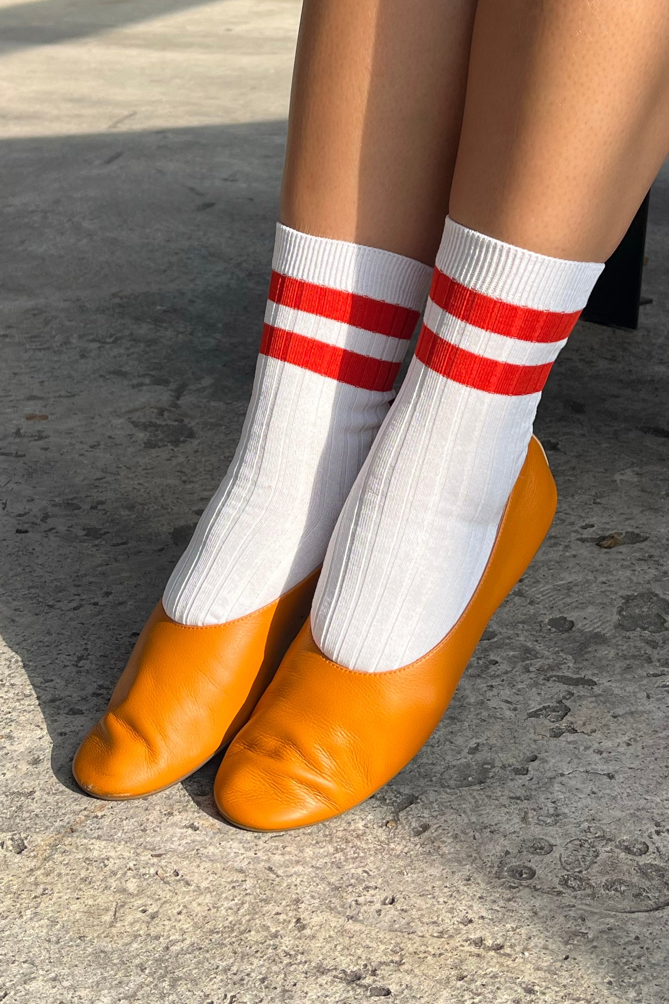 Her Varsity Socks - White Coral