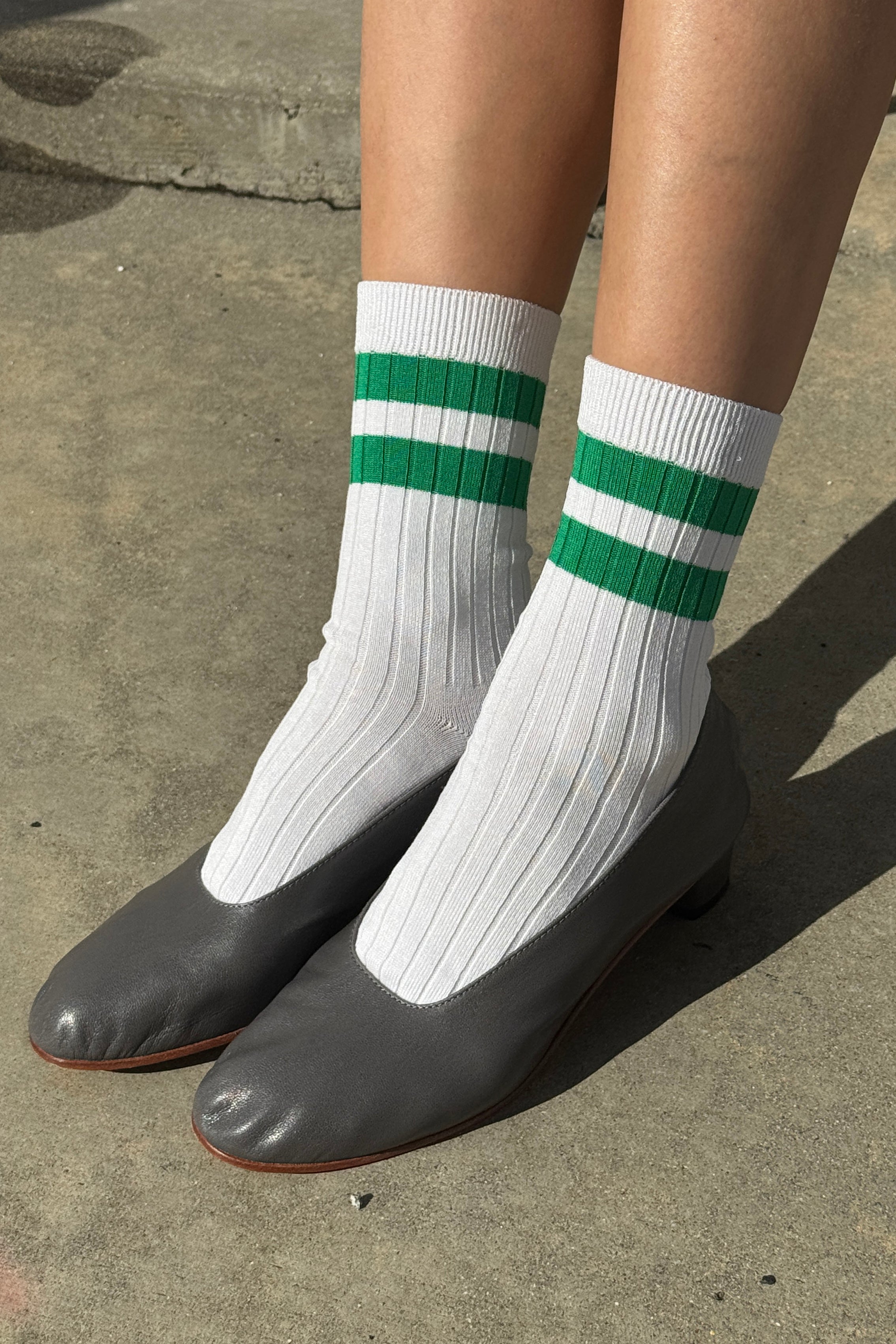 Her Varsity Socks - White Kelly