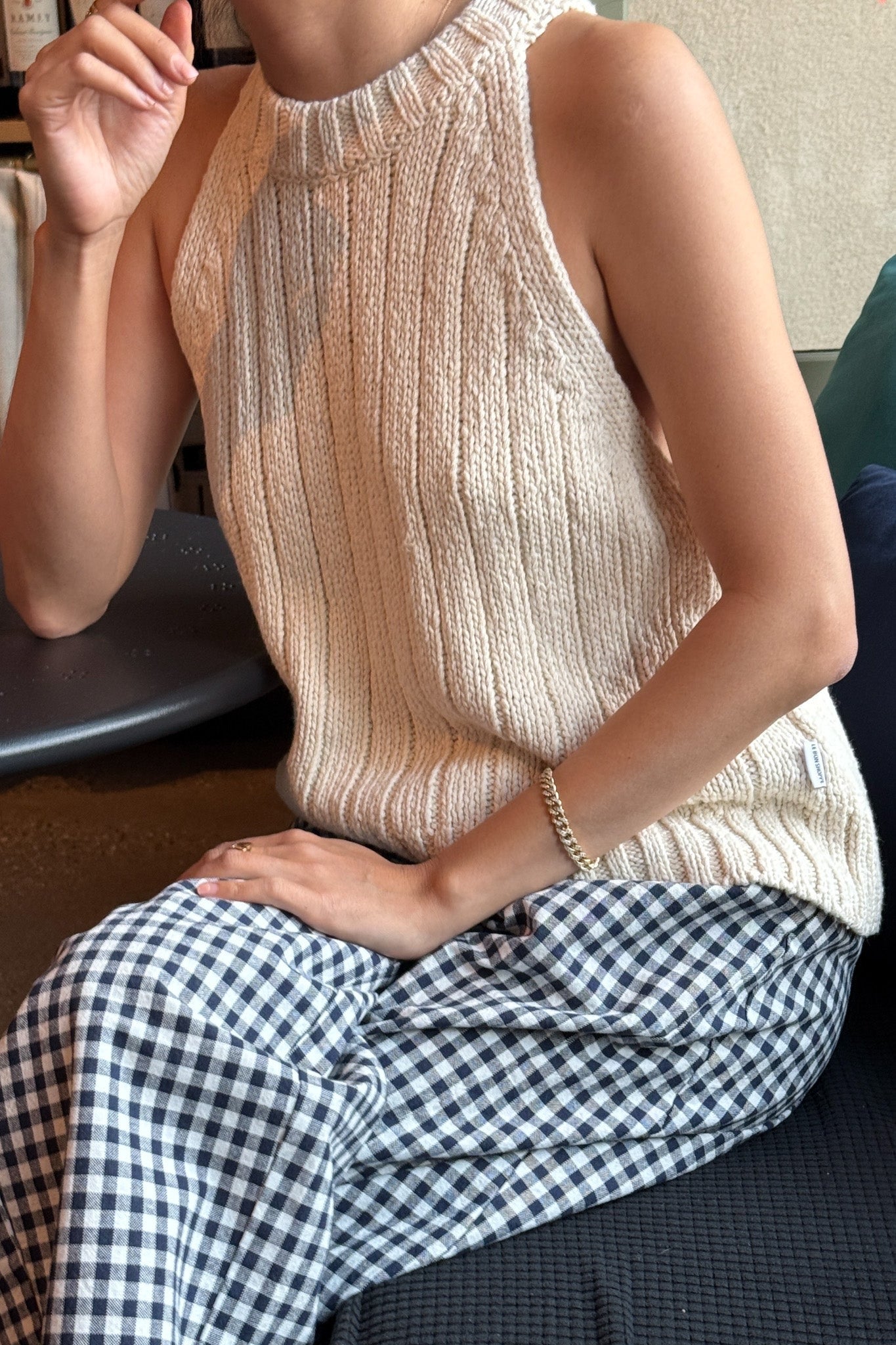 Claire Cotton Sweater Tank - Naturel