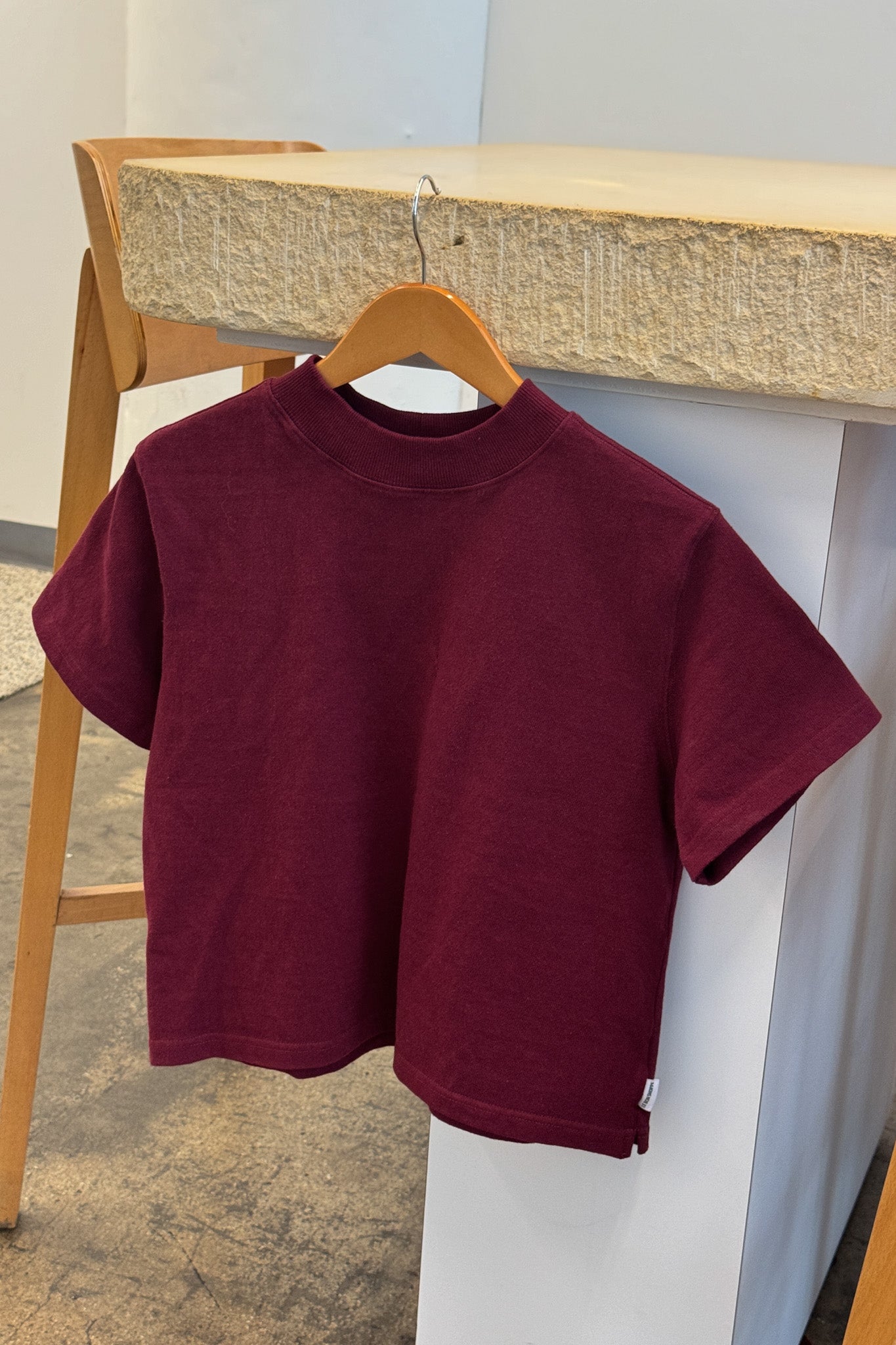 Sunset Mock Neck Tee - Cabernet