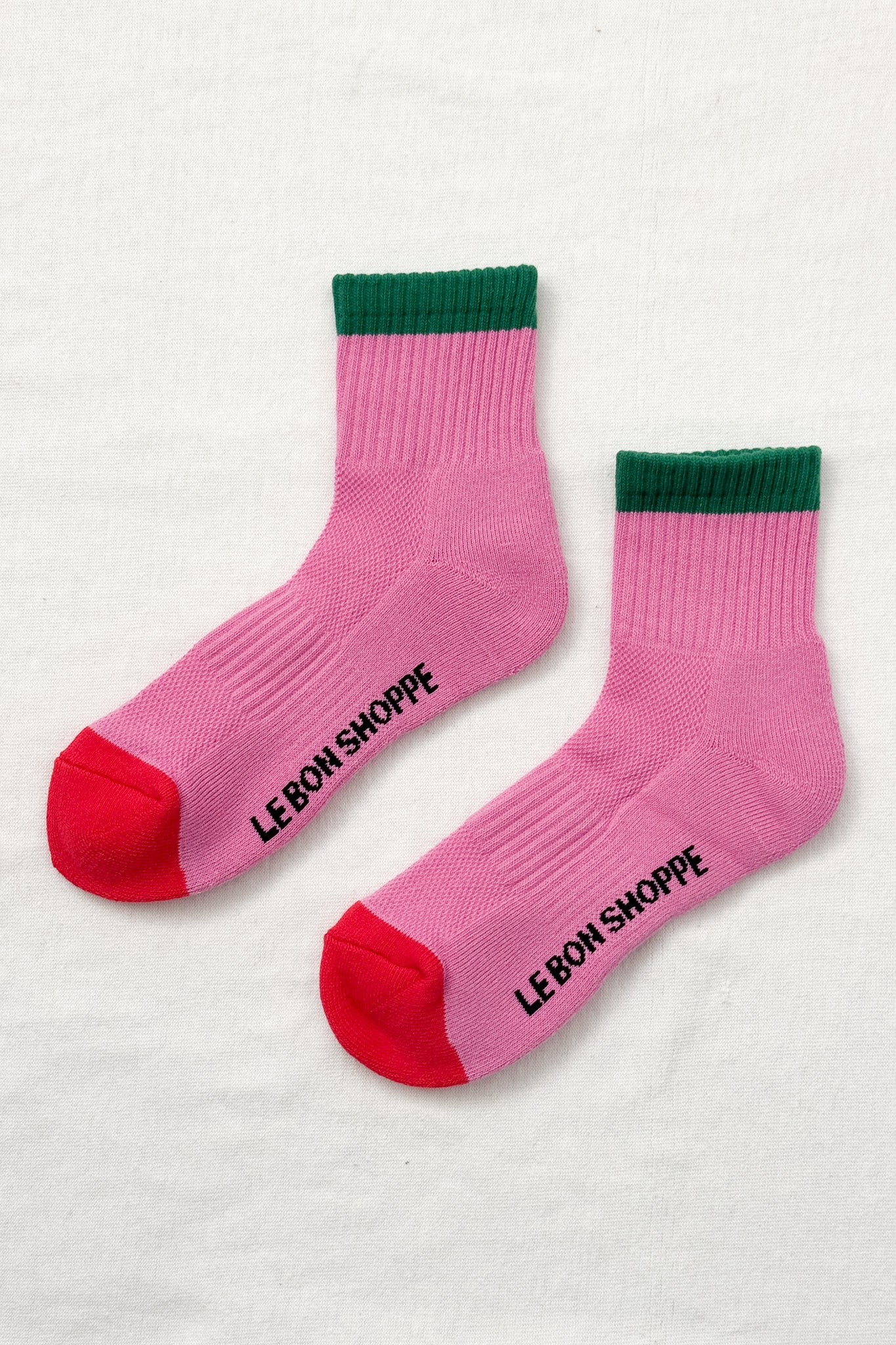 Color Block Girlfriend Socks - Rose Green