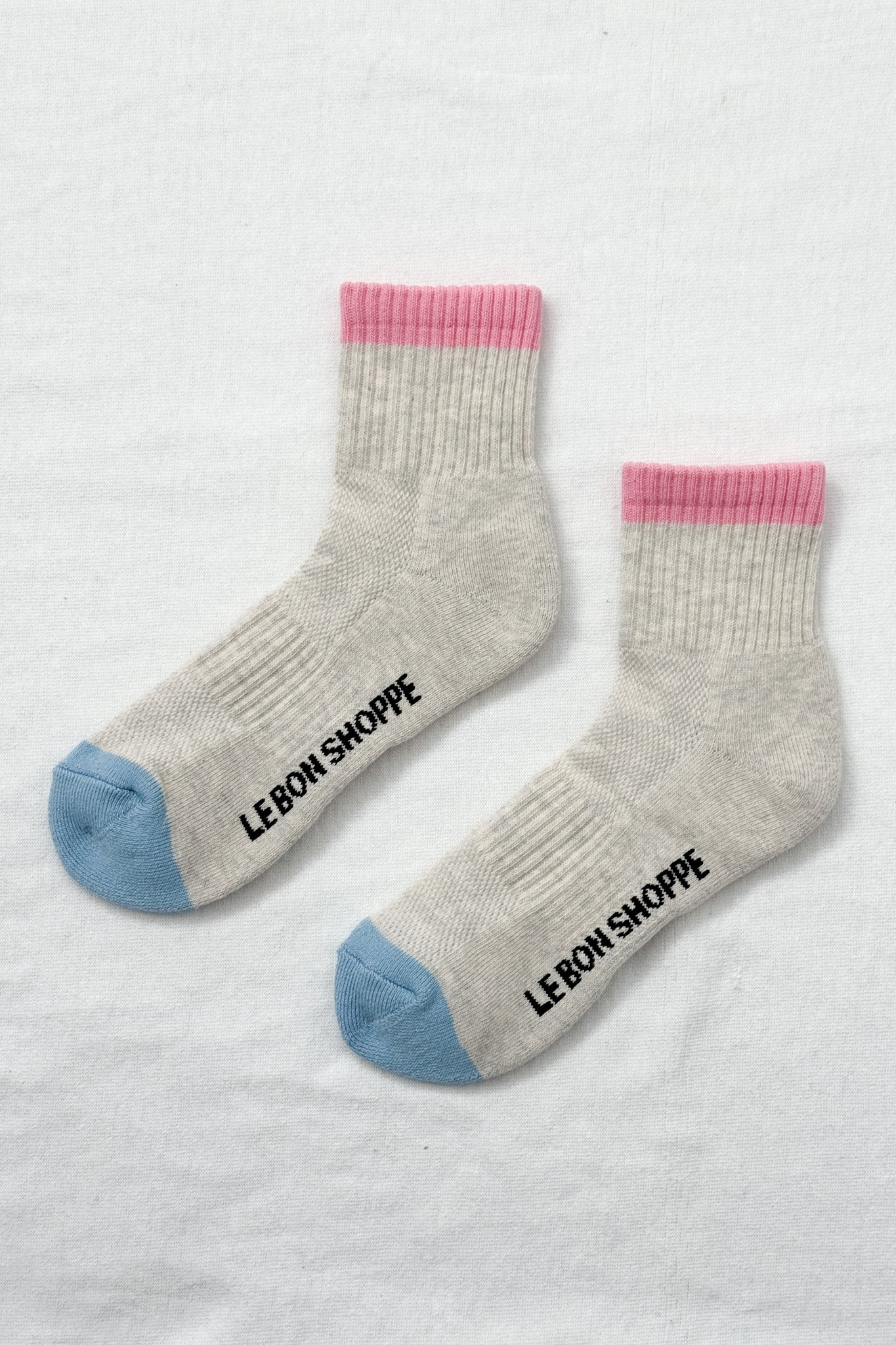 Color Block Girlfriend Socks - Grey Pink