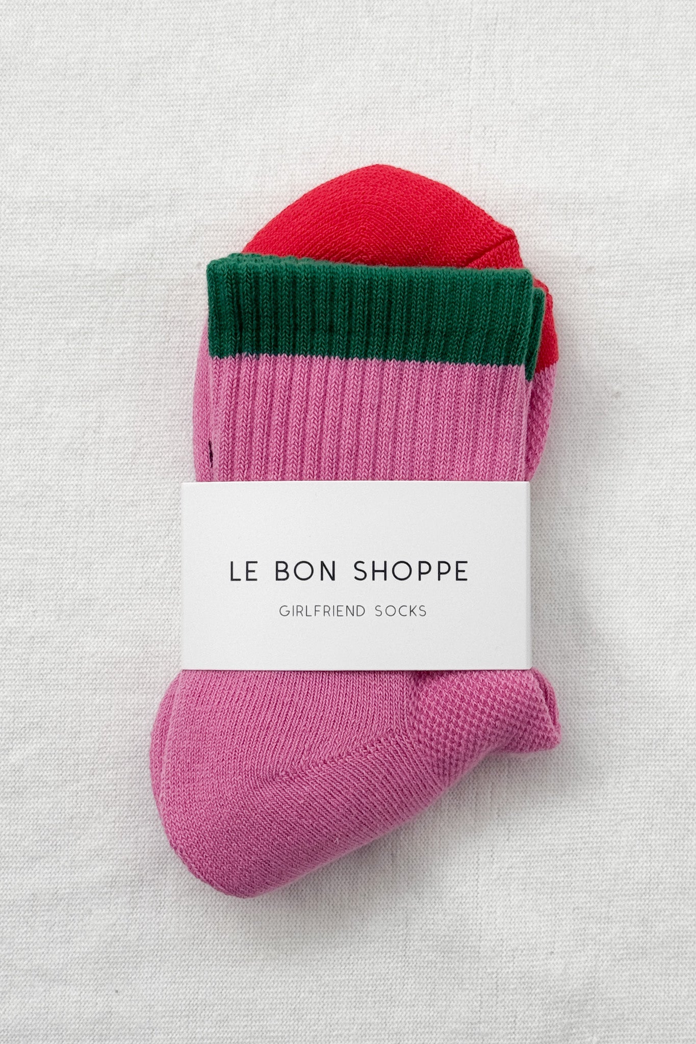 Color Block Girlfriend Socks - Rose Green