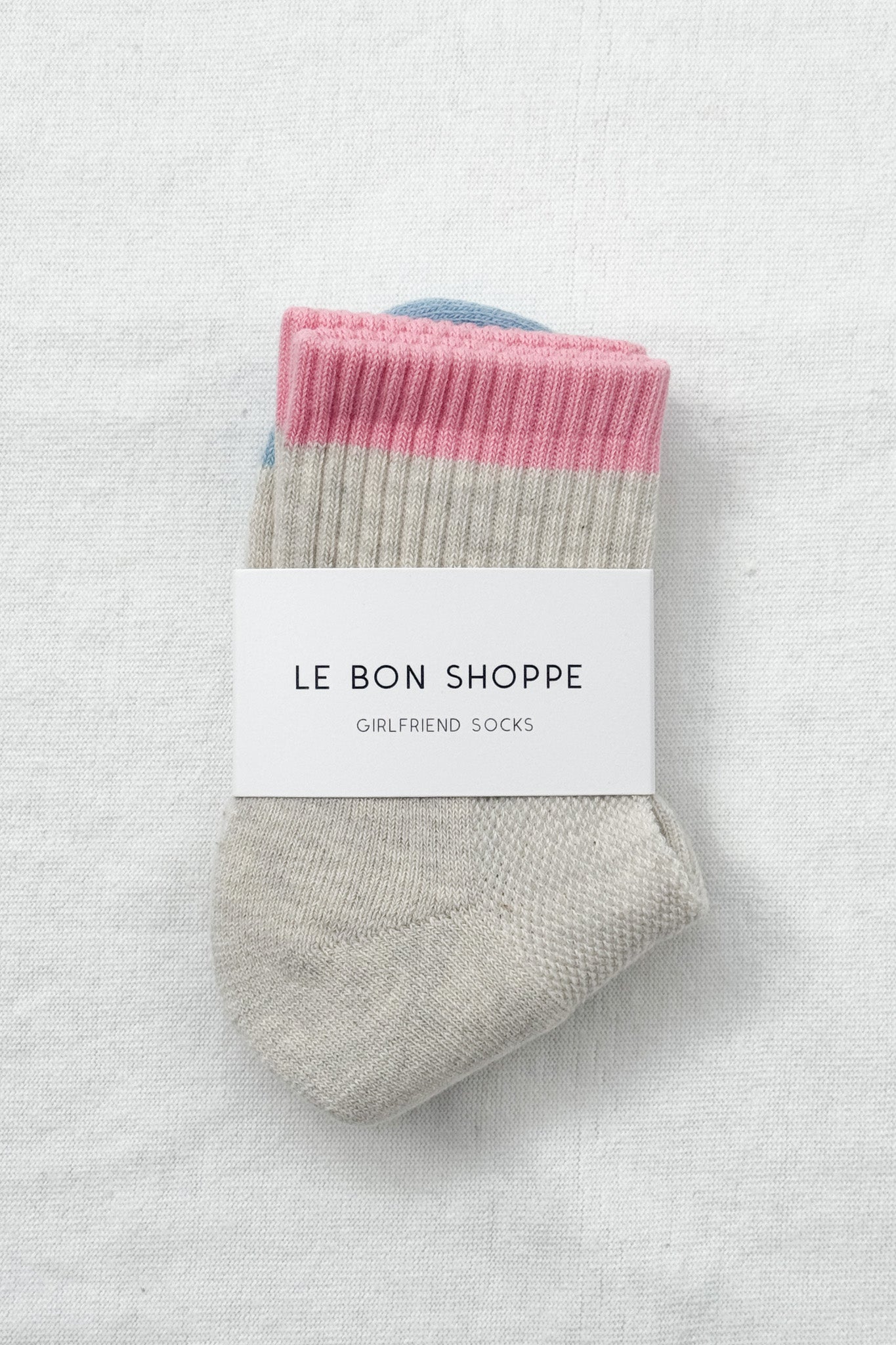 Color Block Girlfriend Socks - Grey Pink