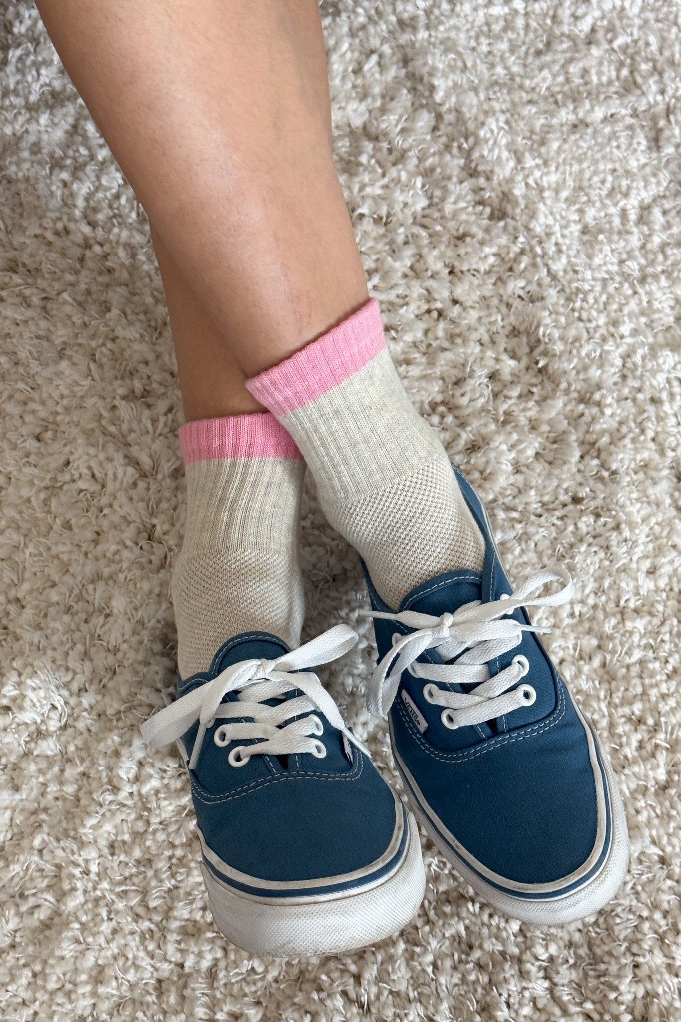 Color Block Girlfriend Socks - Grey Pink