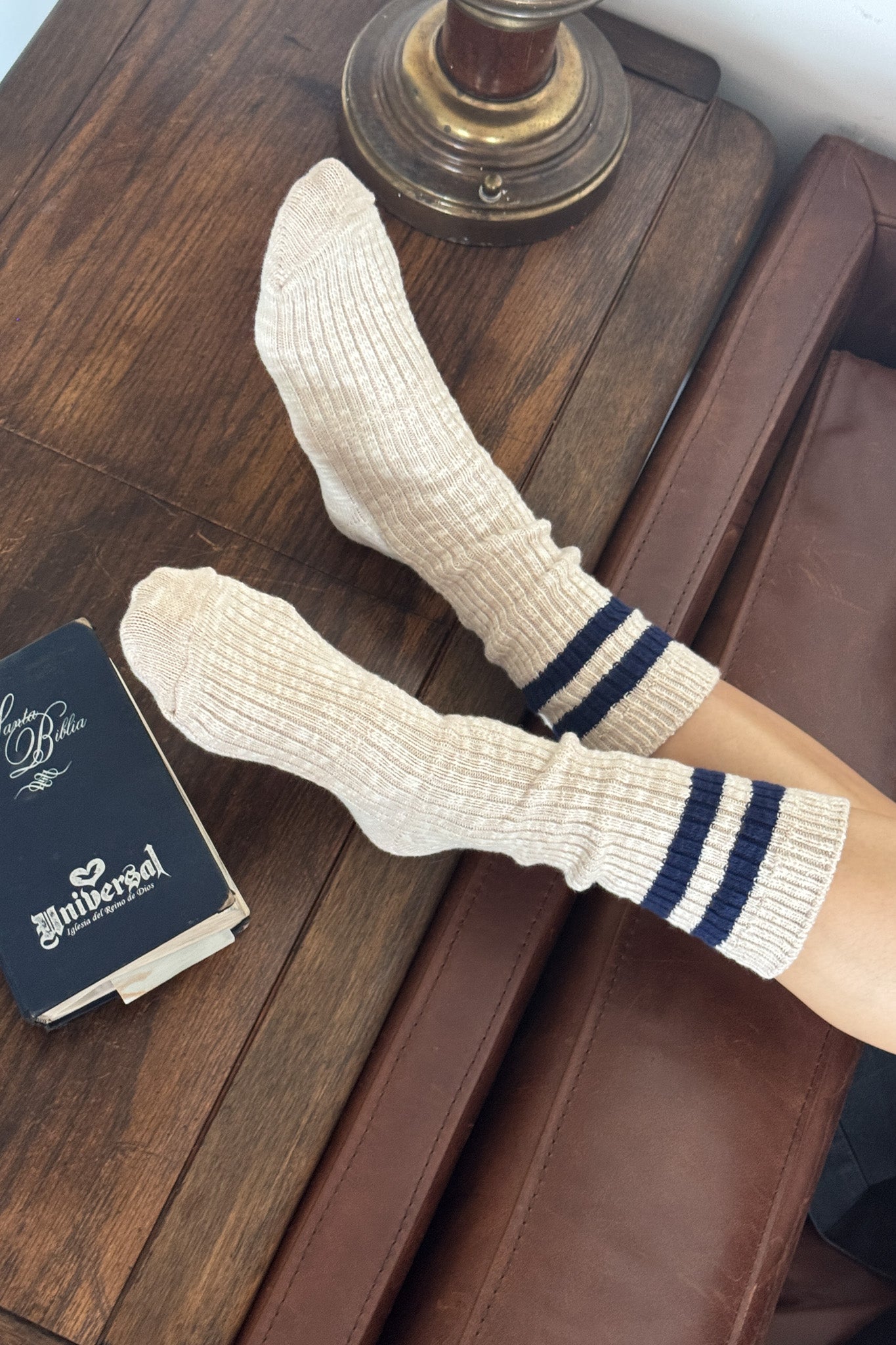 Cottage Varsity Socks - Oatmeal Varsity