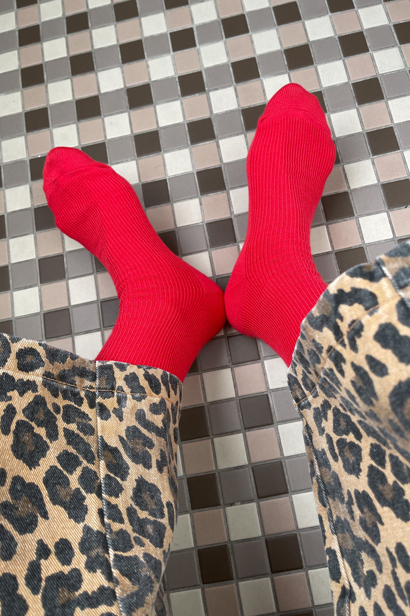 Chaussettes Pantalon - Rouge à Lèvres Rouge