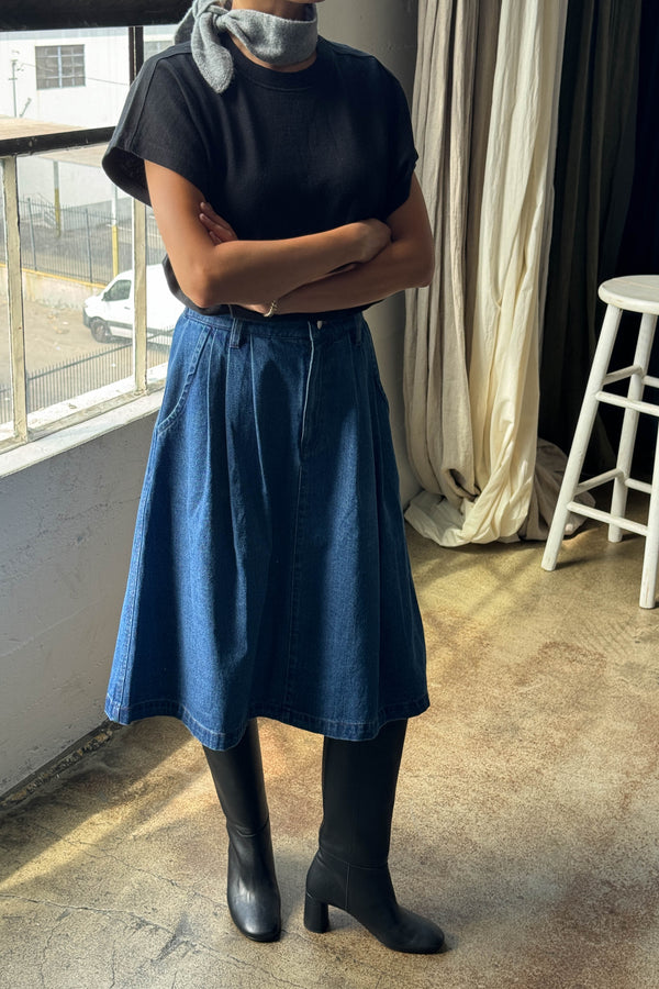 Farm Girl Skirt - Blue Denim