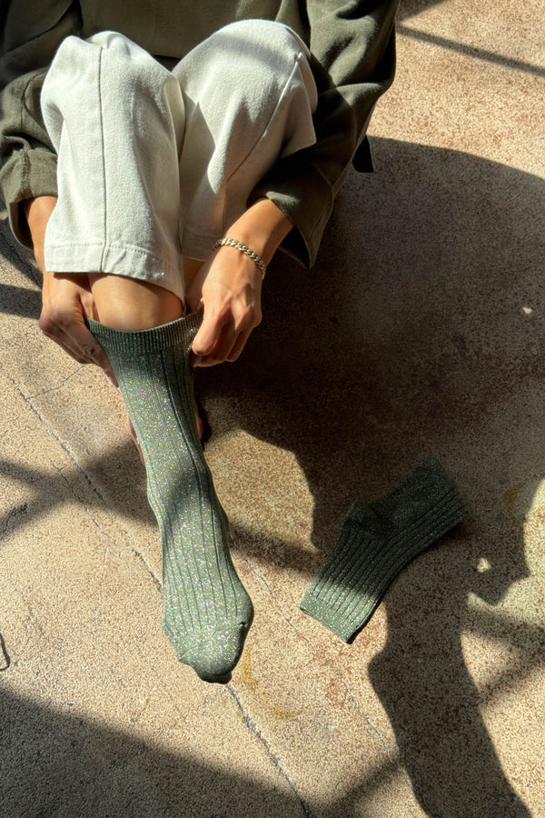 Her Socks - Pine Glitter