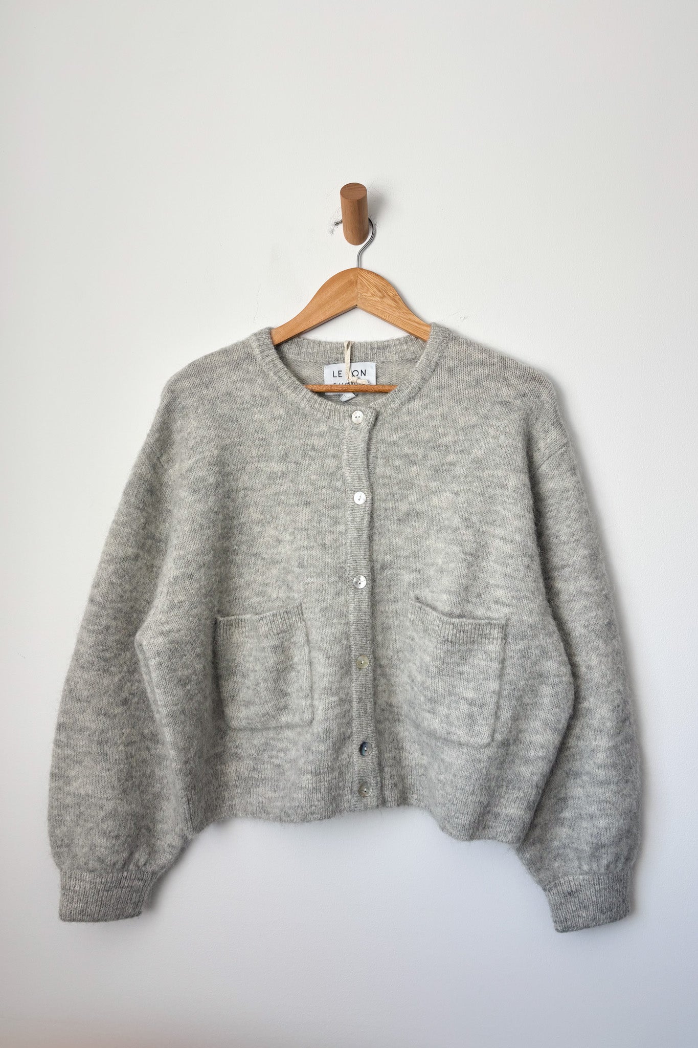 Amélie Alpaca Cardigan - Light Grey