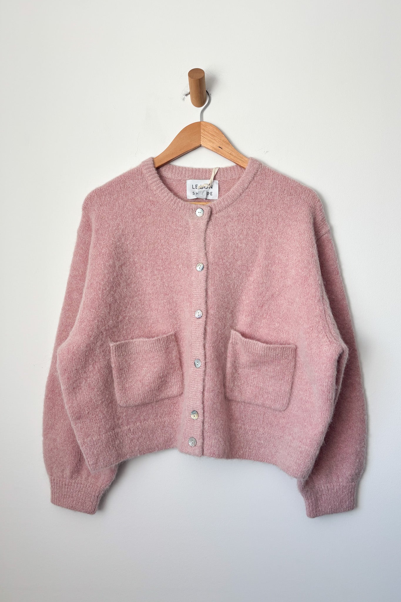 Amélie Alpaca Cardigan - Pink Rose