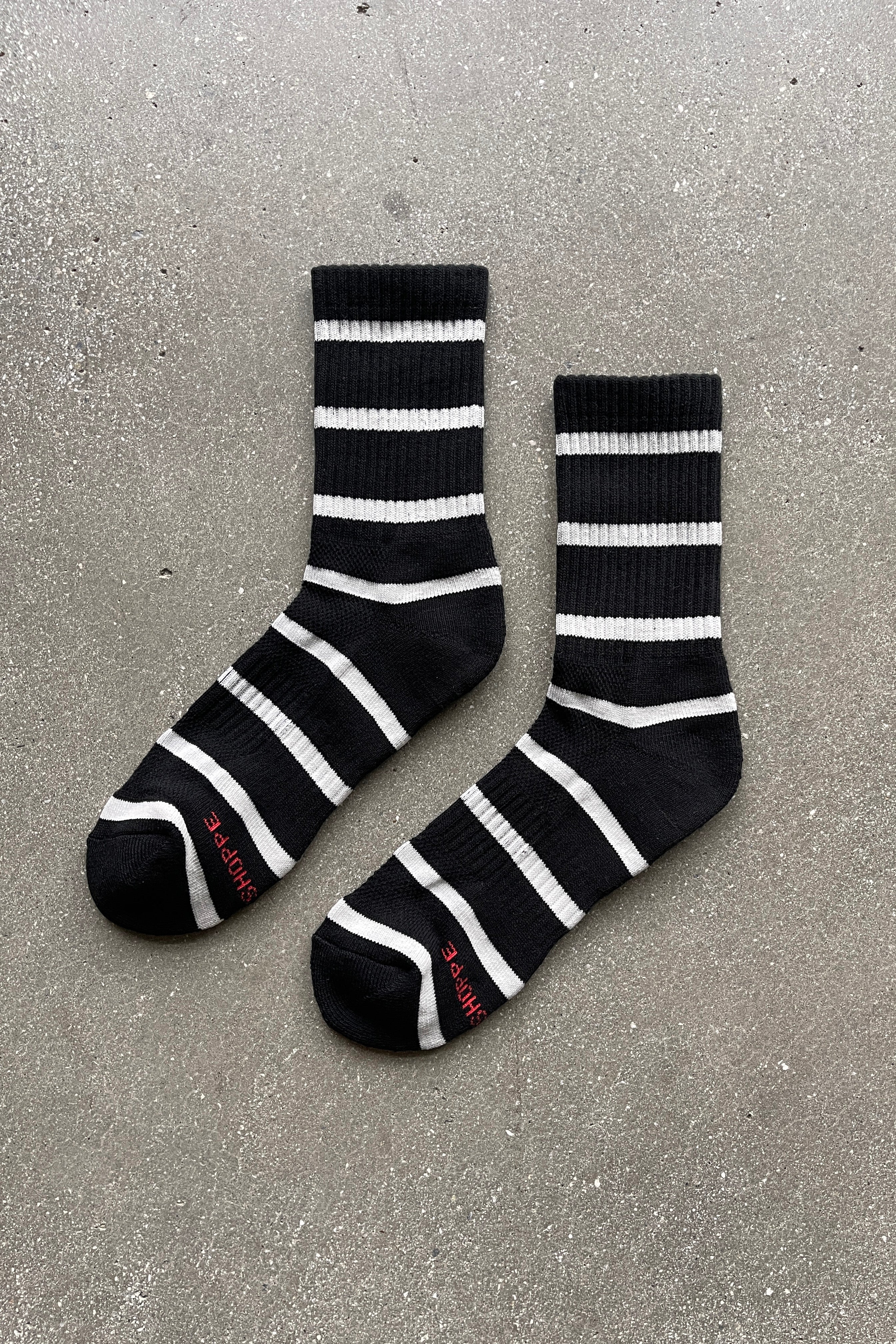 Striped Boyfriend Socks - Black Stripe