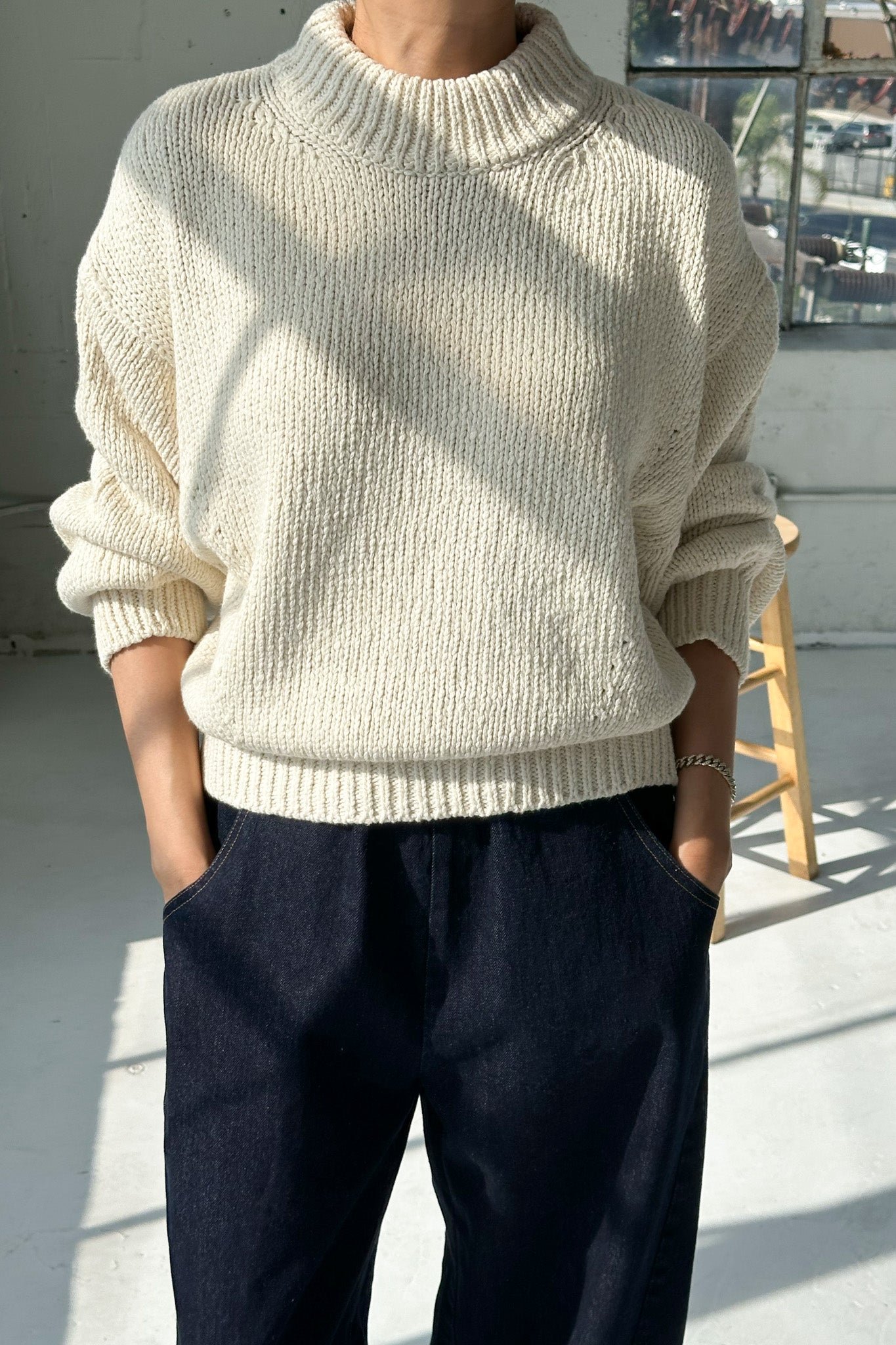 Zoe Cotton Sweater - Naturel