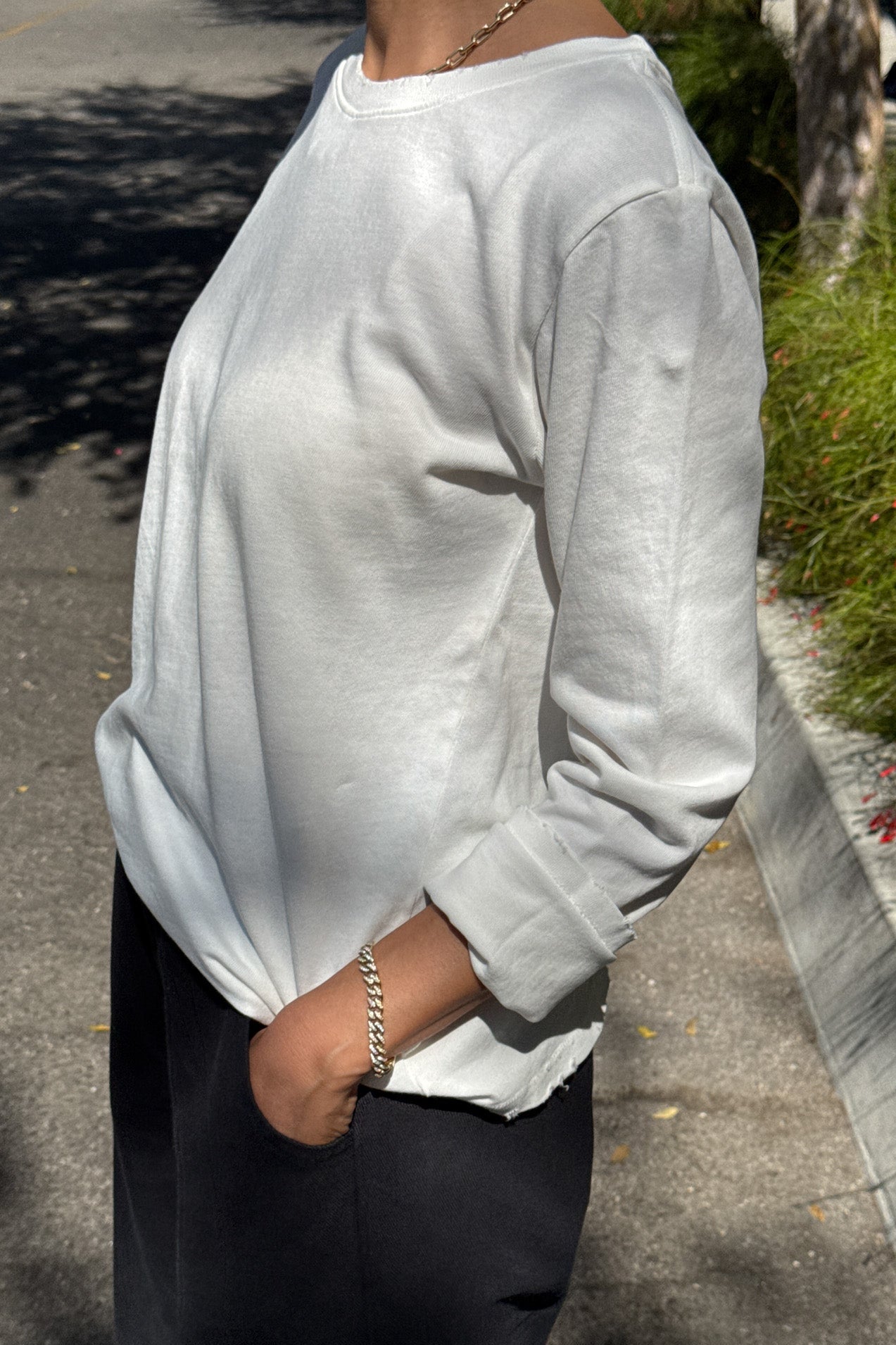 Everyday Long Sleeve Tee - Vintage White