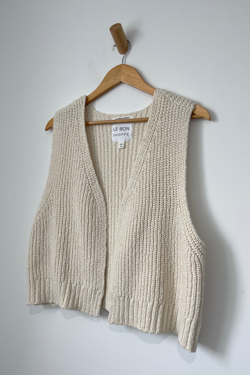 Granny Cotton Sweater Vest - Naturel