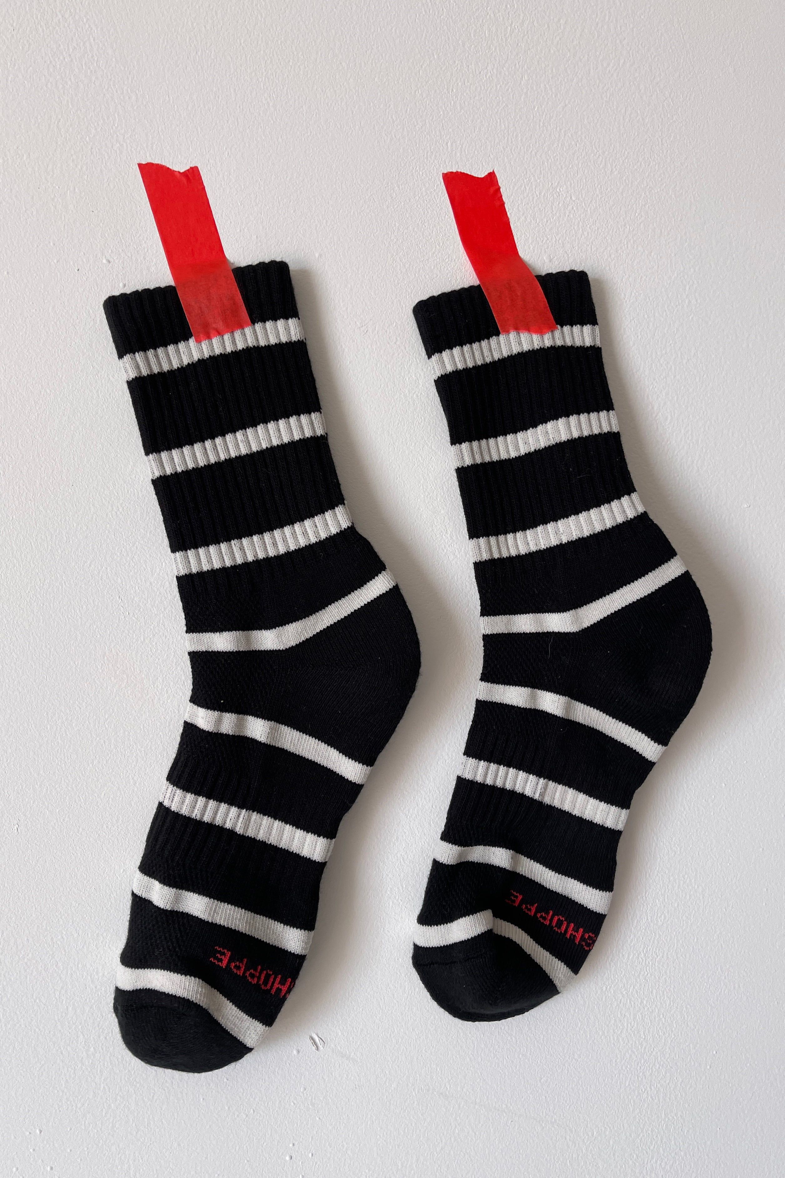 Striped Boyfriend Socks - Black Stripe