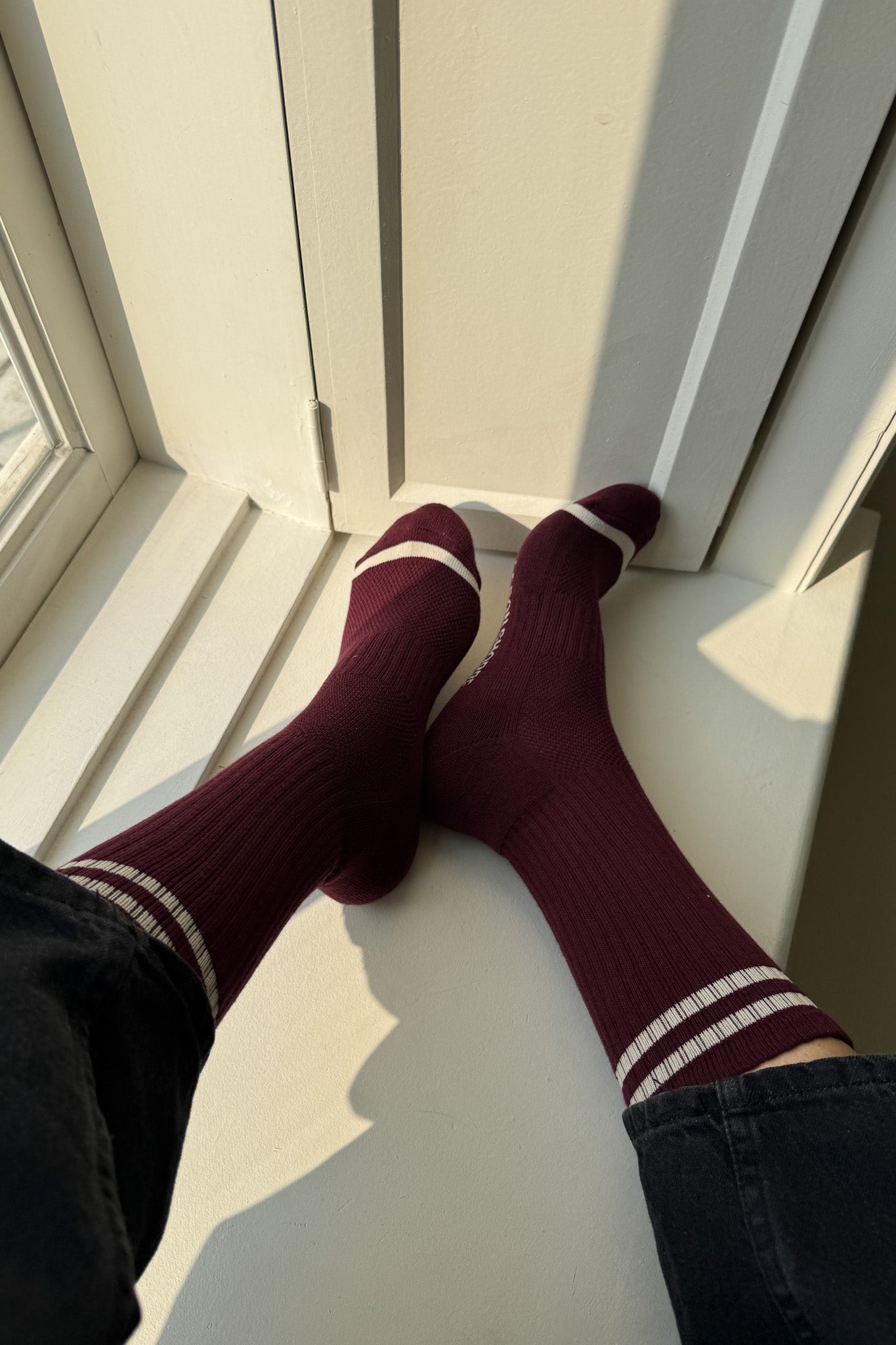 EXTENDED  Boyfriend Socks - Maroon