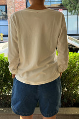 Camiseta de manga larga para uso diario - Blanco vintage