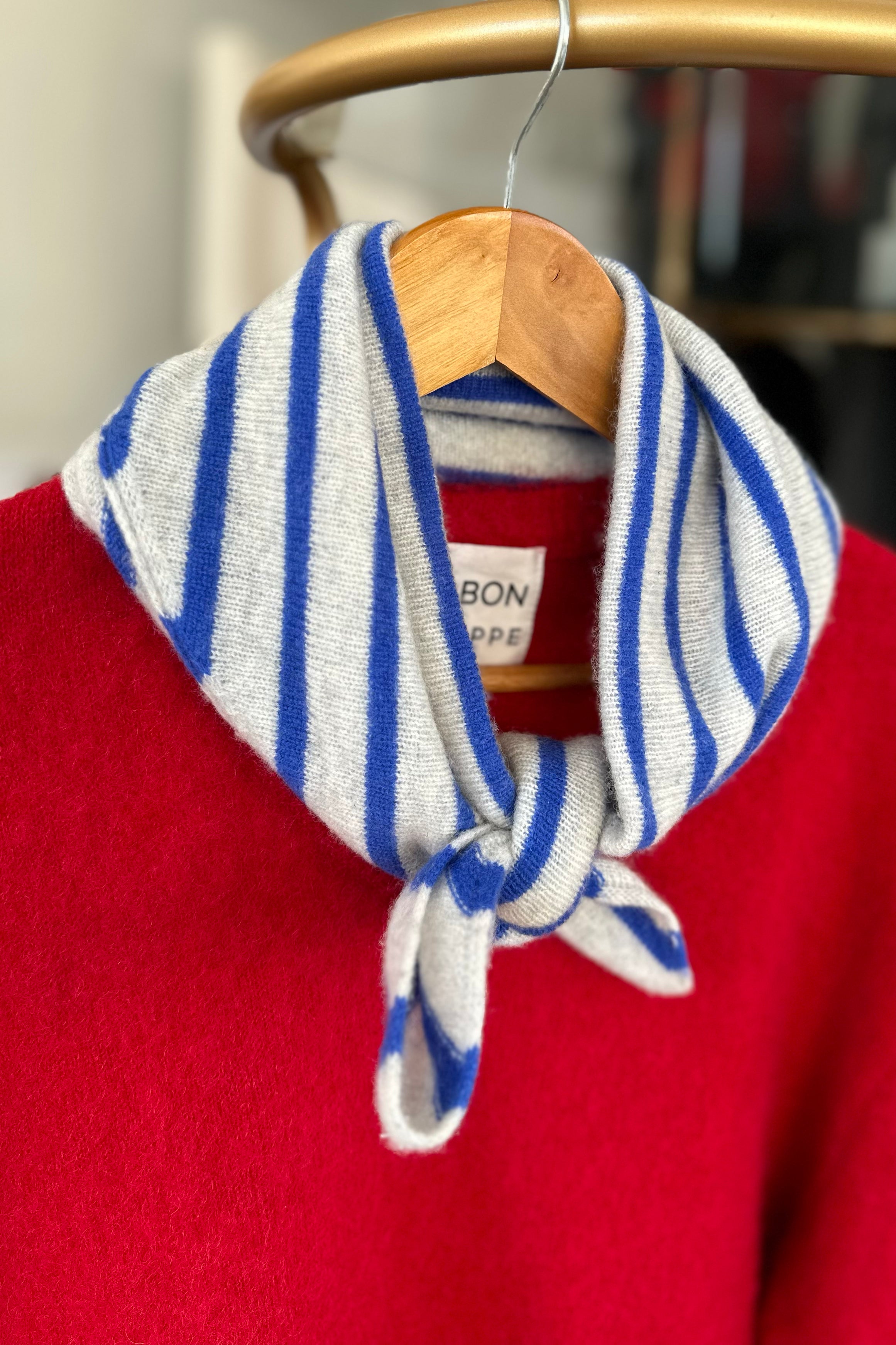 Cashmere Bandana - Blue Stripe