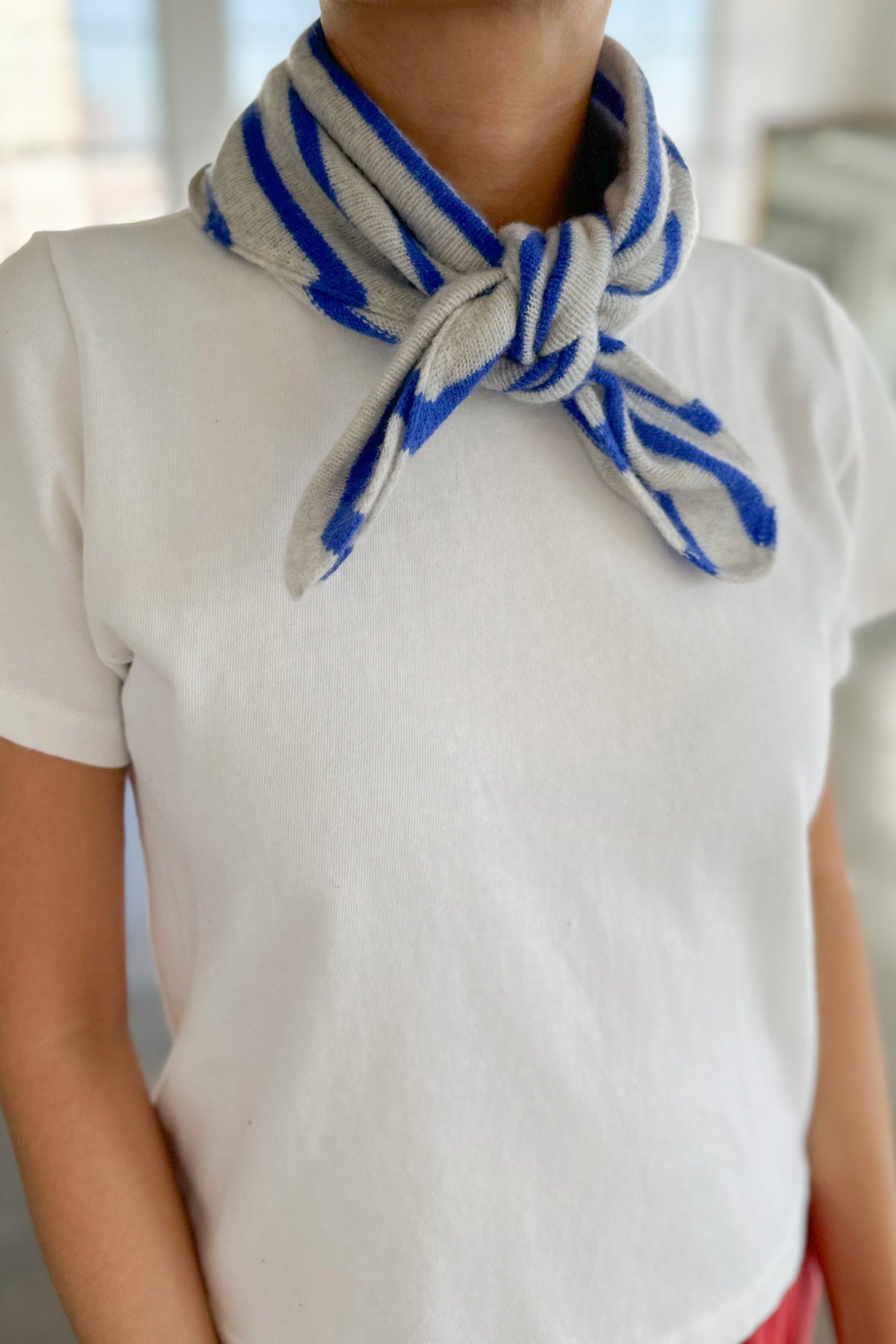 Cashmere Bandana - Blue Stripe