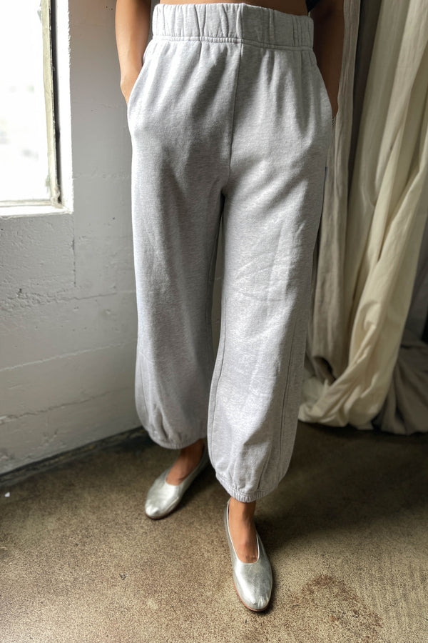 French Terry Balloon Pants - Light Ht grey