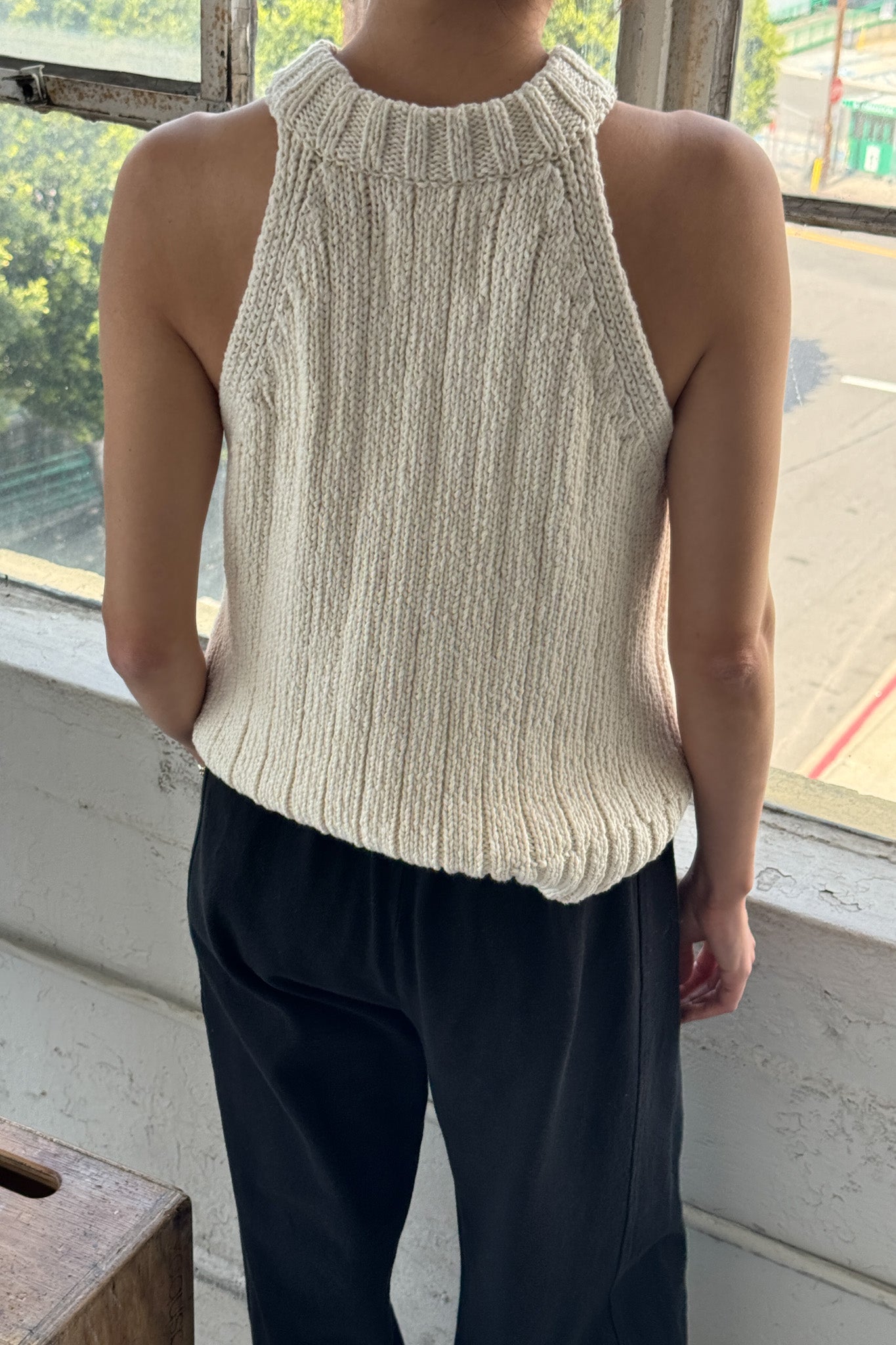 Débardeur pull en coton Claire - Naturel