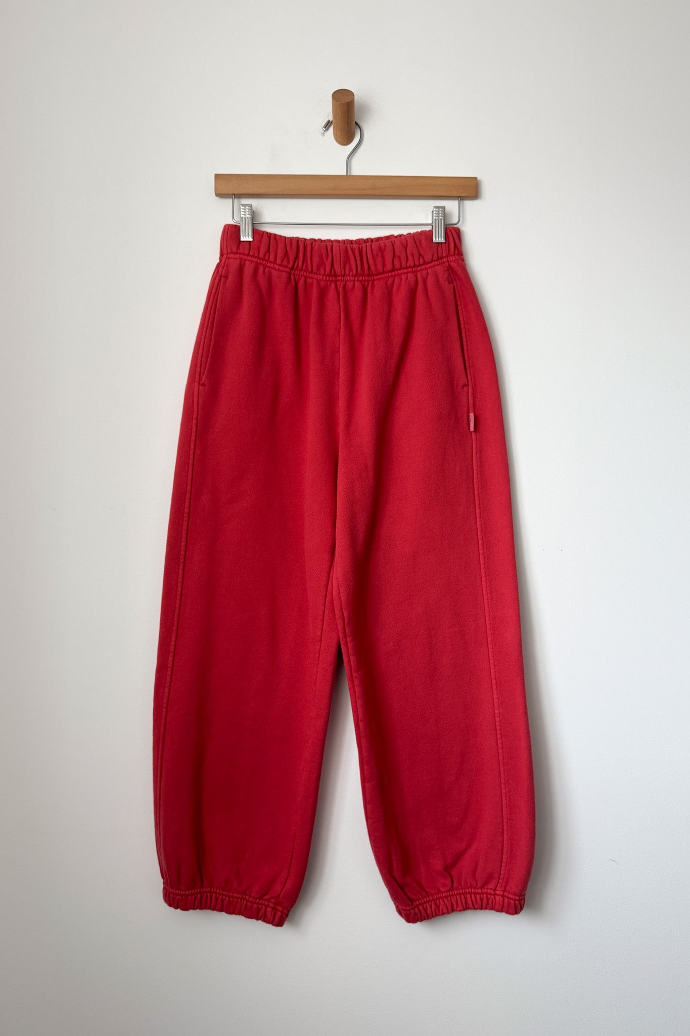 French Terry Balloon Pants - Coral Red