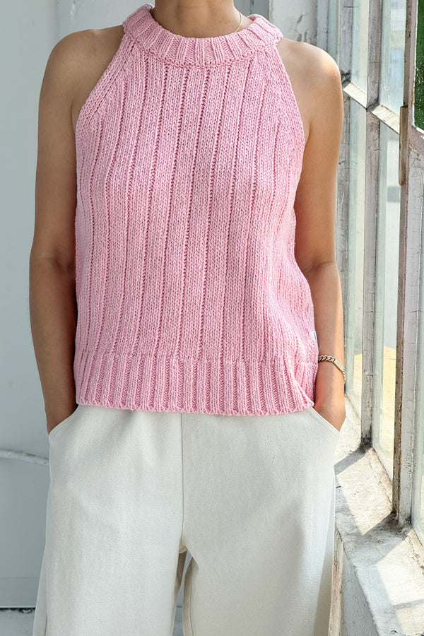 Claire Cotton Sweater Tank - Pink