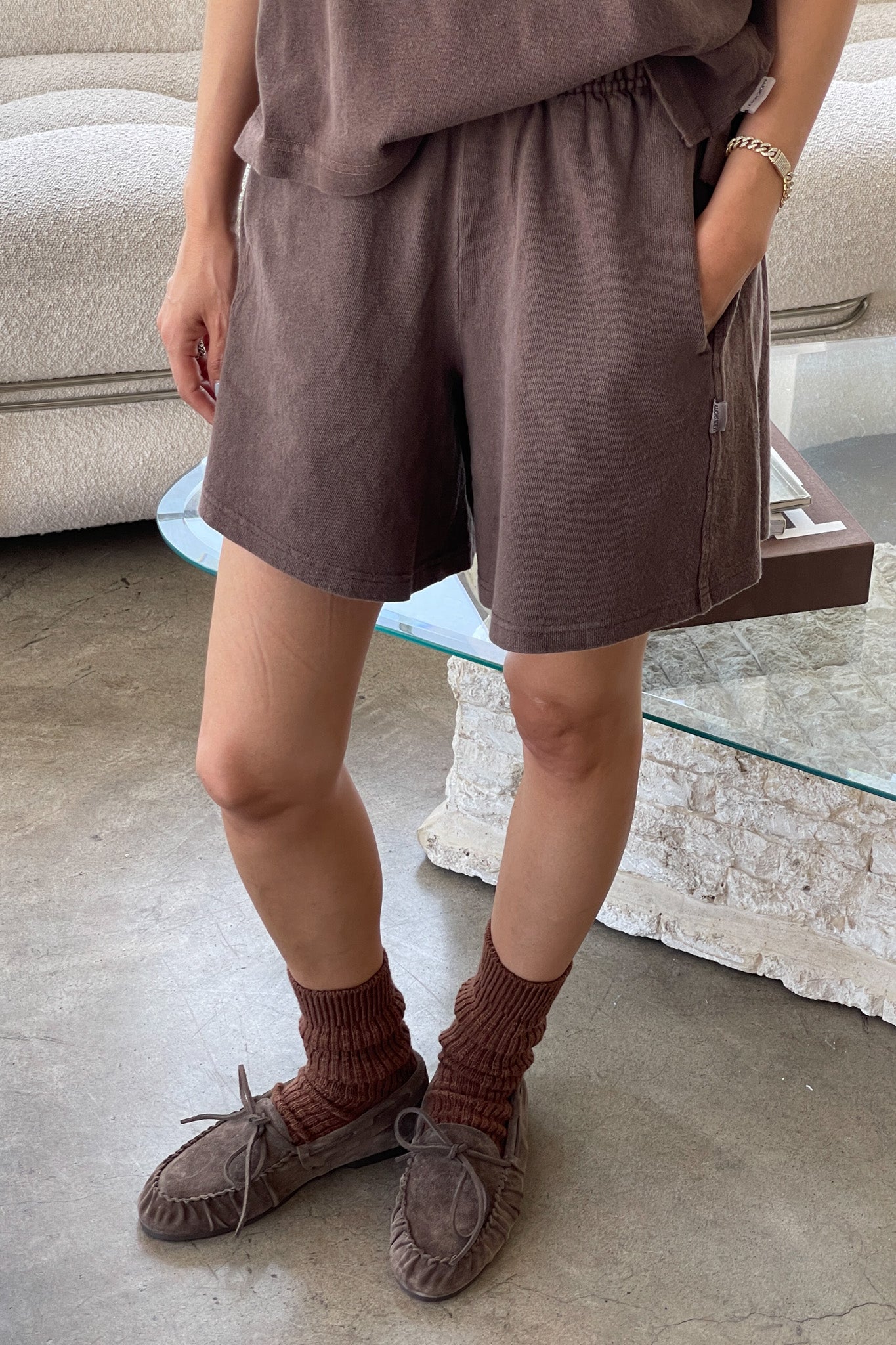 Flared Basketball Shorts - CHOCOLATE