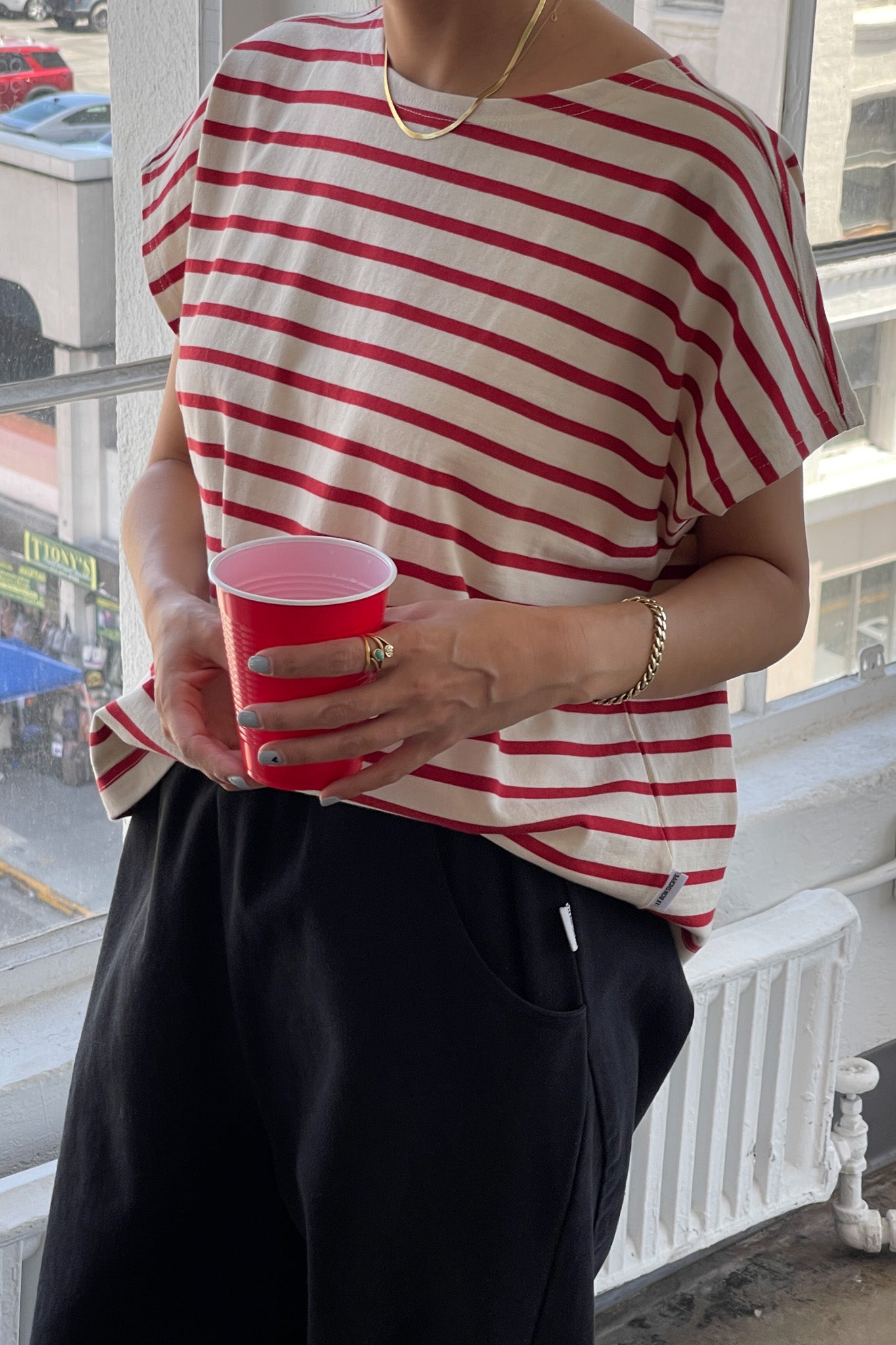 Manon Tee- RED STRIPE