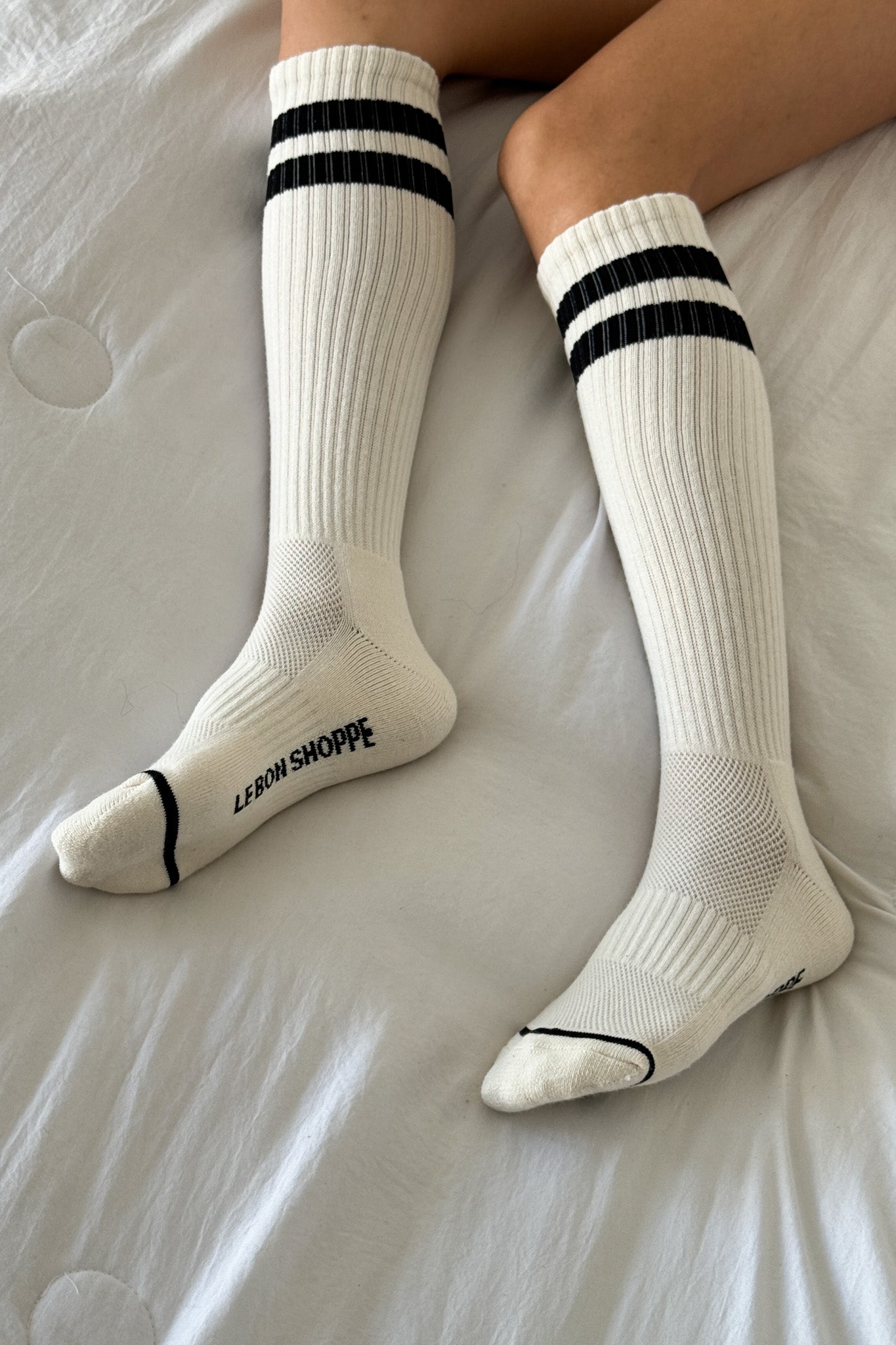 Knee High Boyfriend Socks - Cream