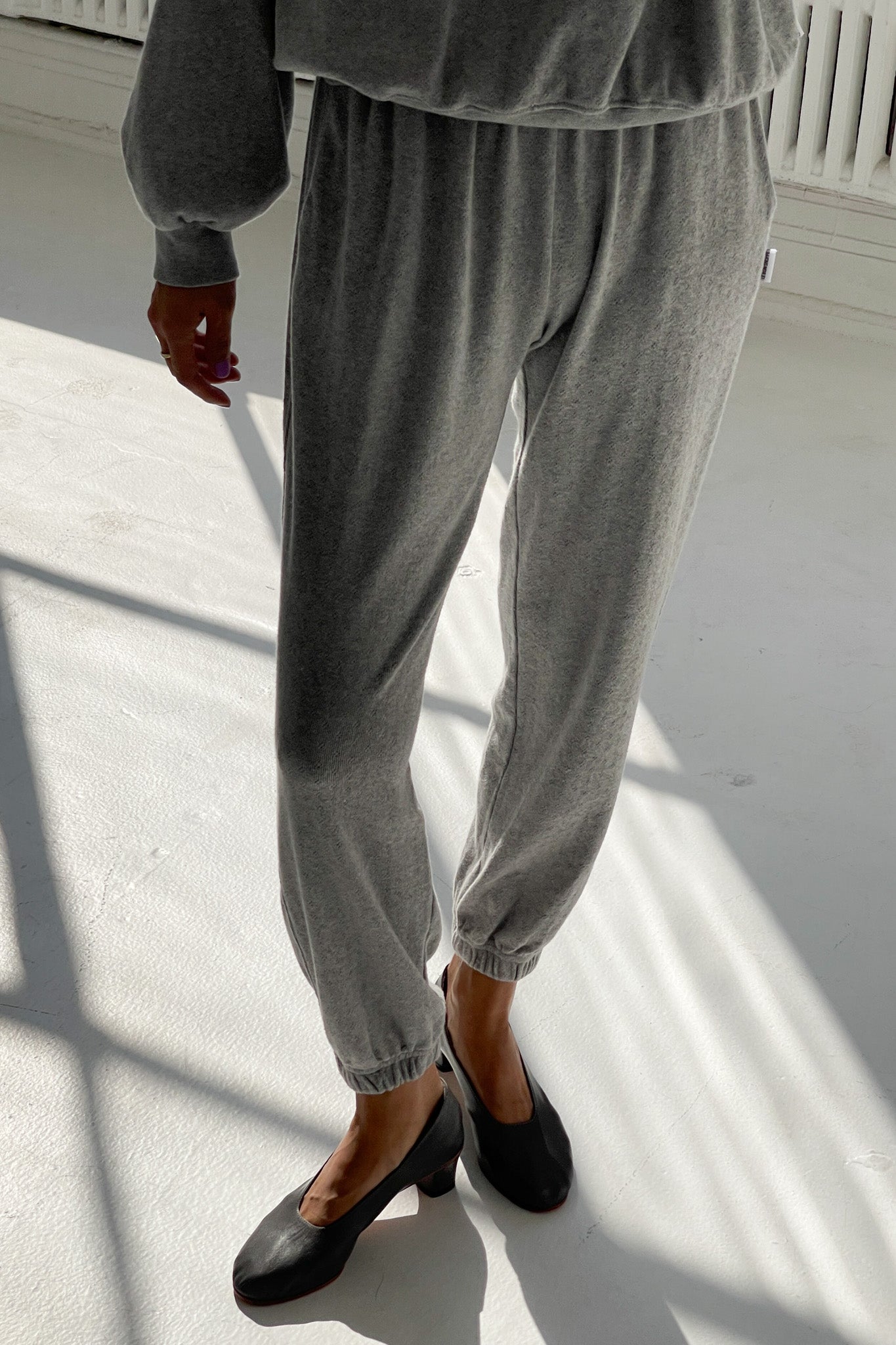 Pointelle Serene Joggers - Melange Grey