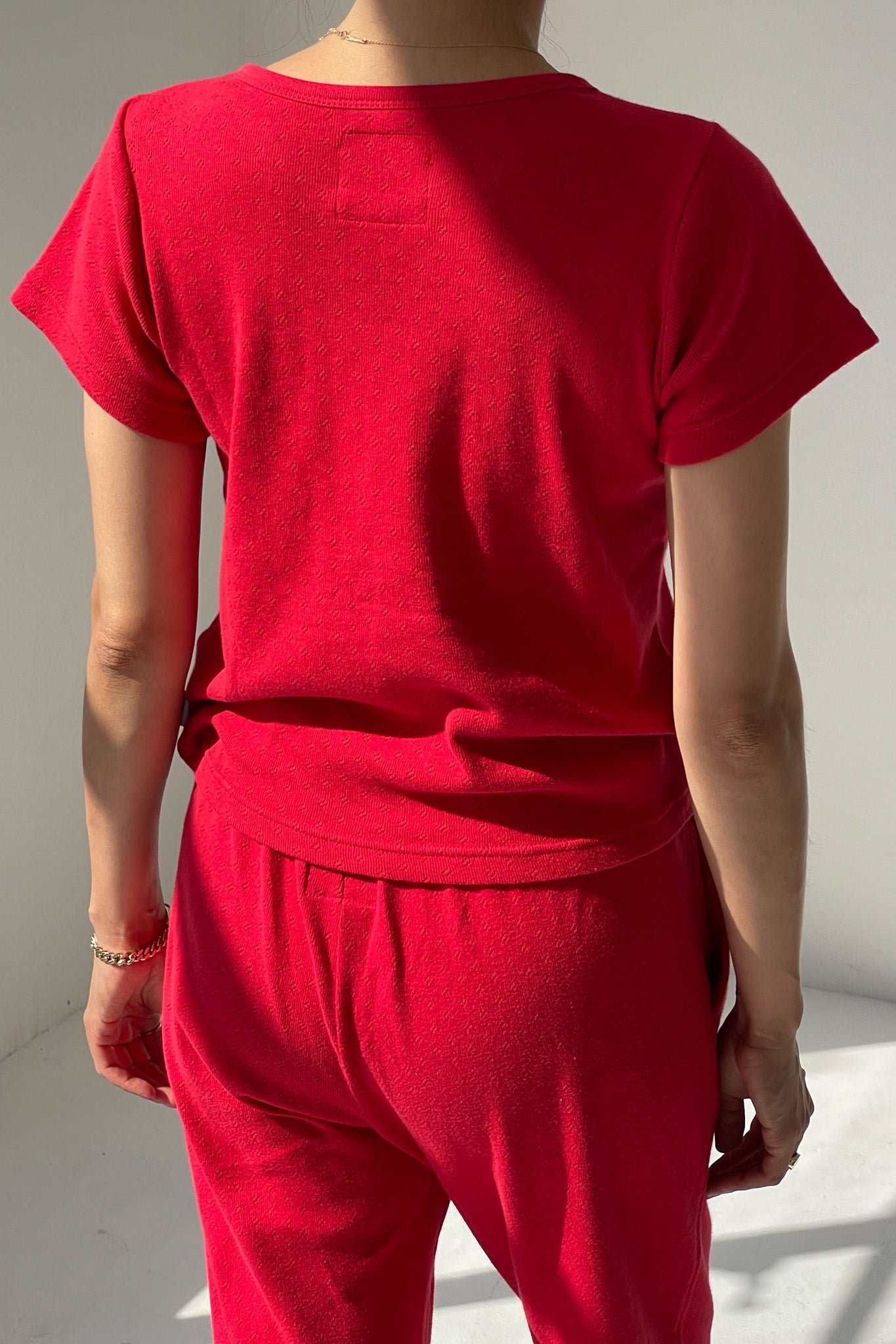 Pointelle Babe Tee - Red Apple