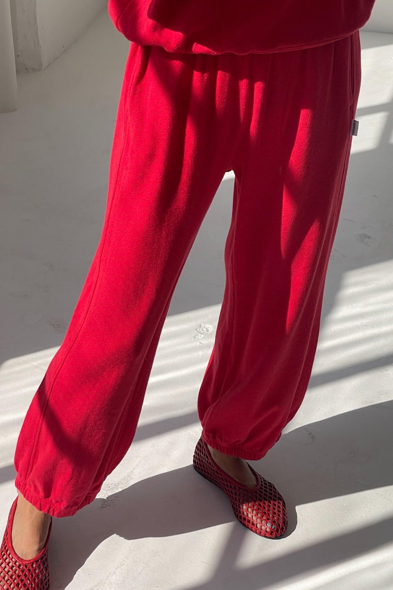 Pointelle Balloon Pants - Red Apple