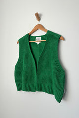 Granny Cotton Sweater Vest - Green Pepper
