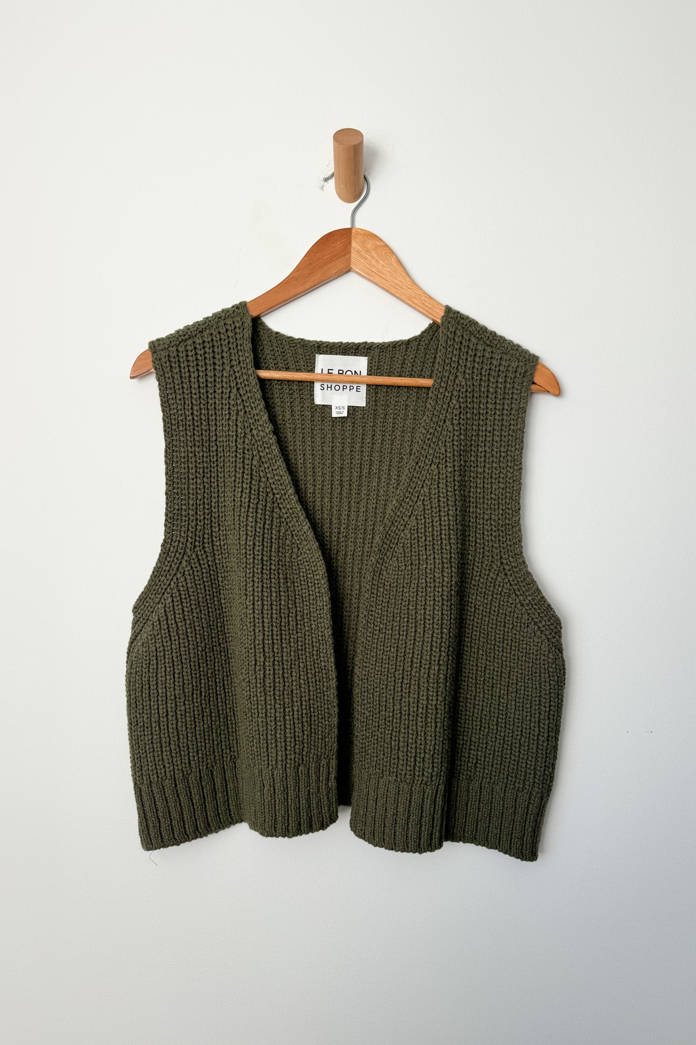 Gilet Pull Granny en Coton - Vert Olive