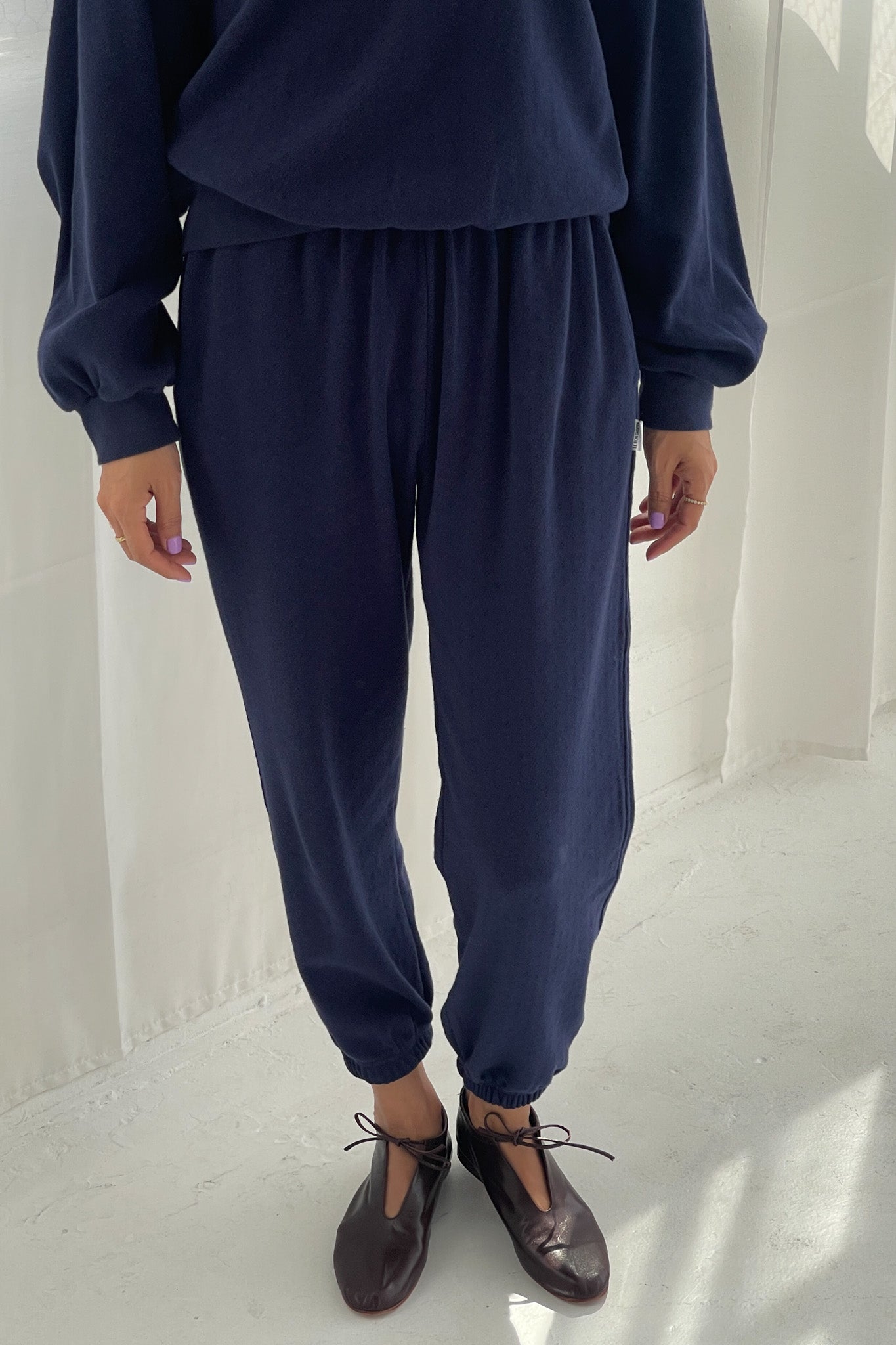 Pointelle Serene Joggers - Navy