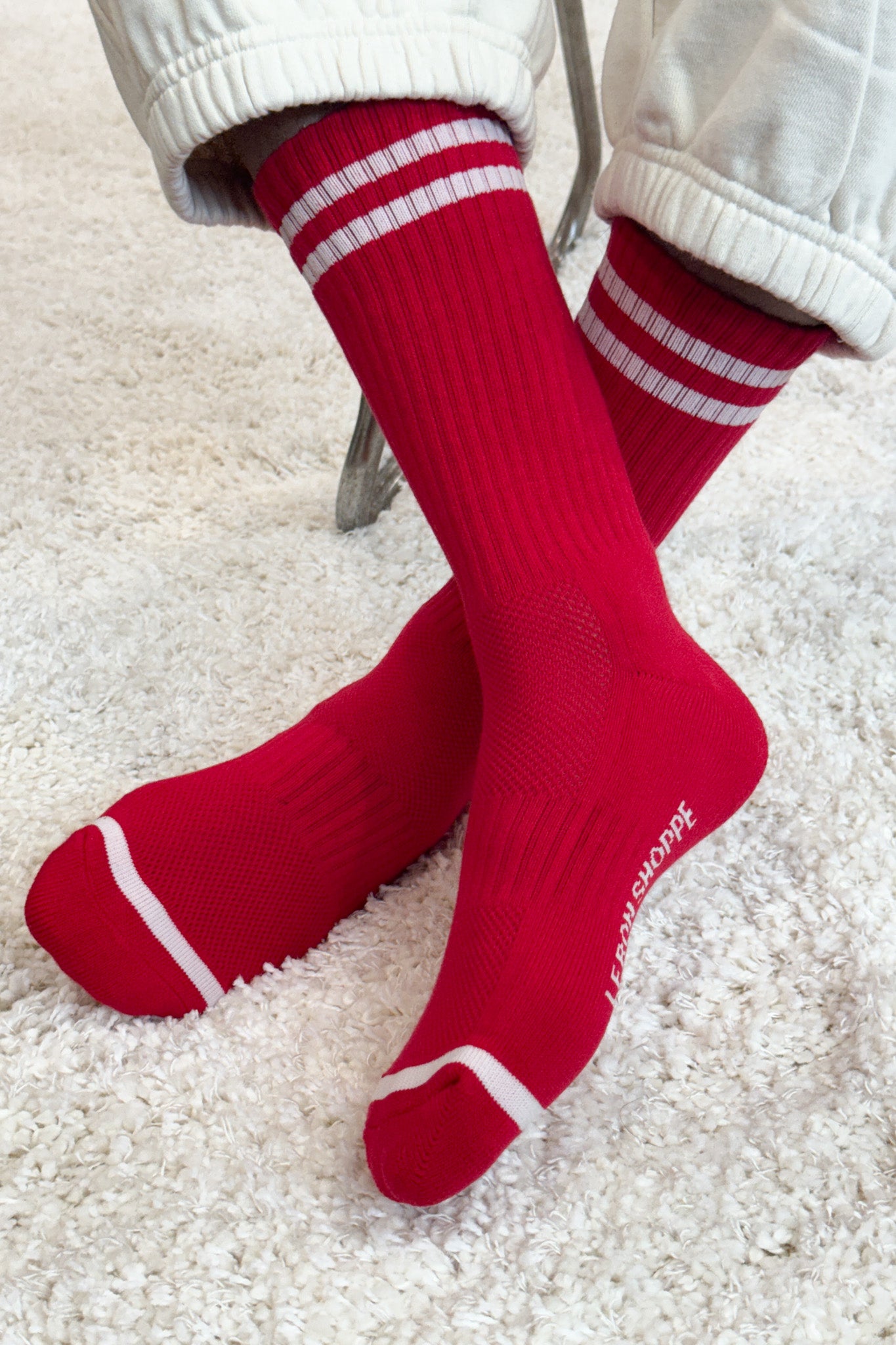 EXTENDED  Boyfriend Socks - Red