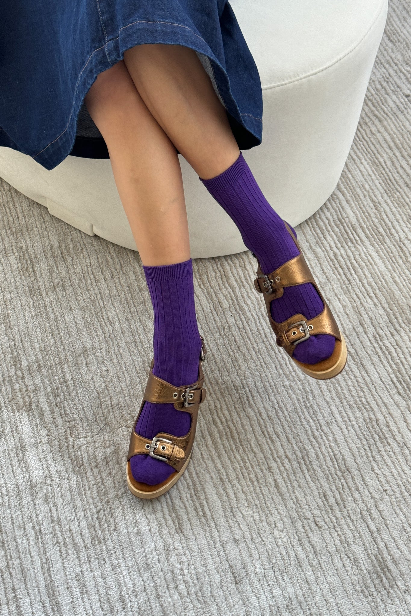 Ses Chaussettes (MC coton) - Aubergine