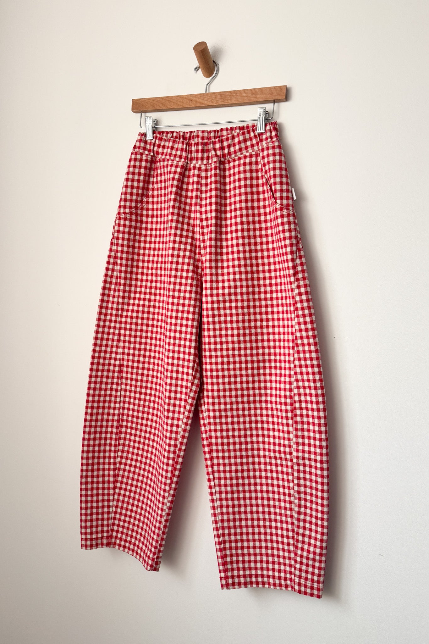 Gingham Arc Pants - Red Gingham