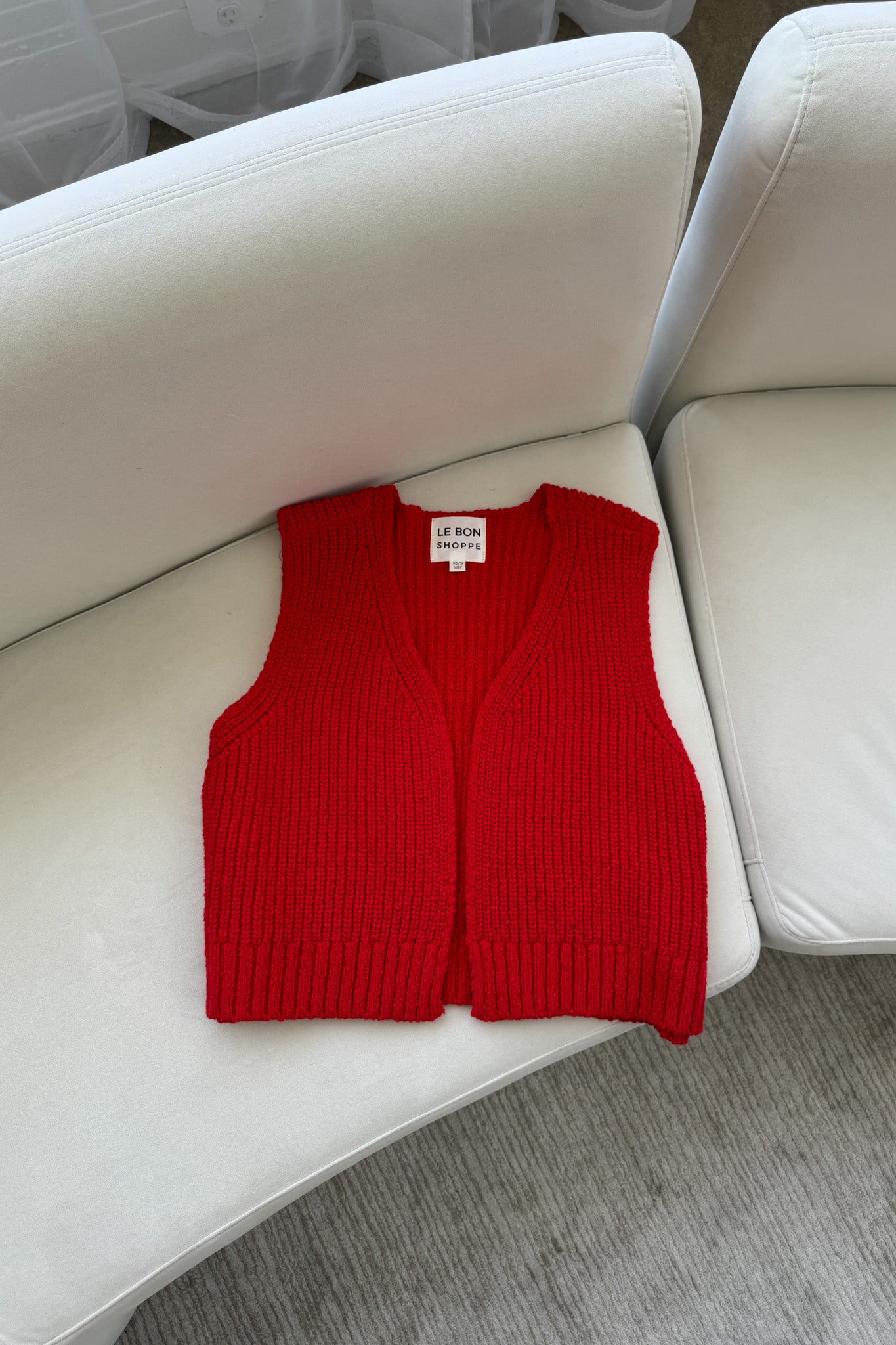 Gilet pull en coton Granny - Piment