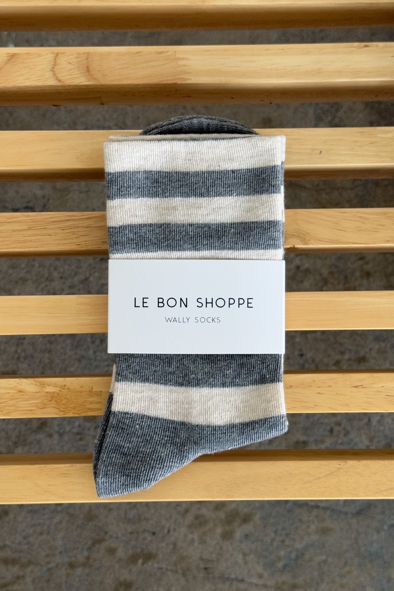 Wally Socks - Wide / Grey Stripe