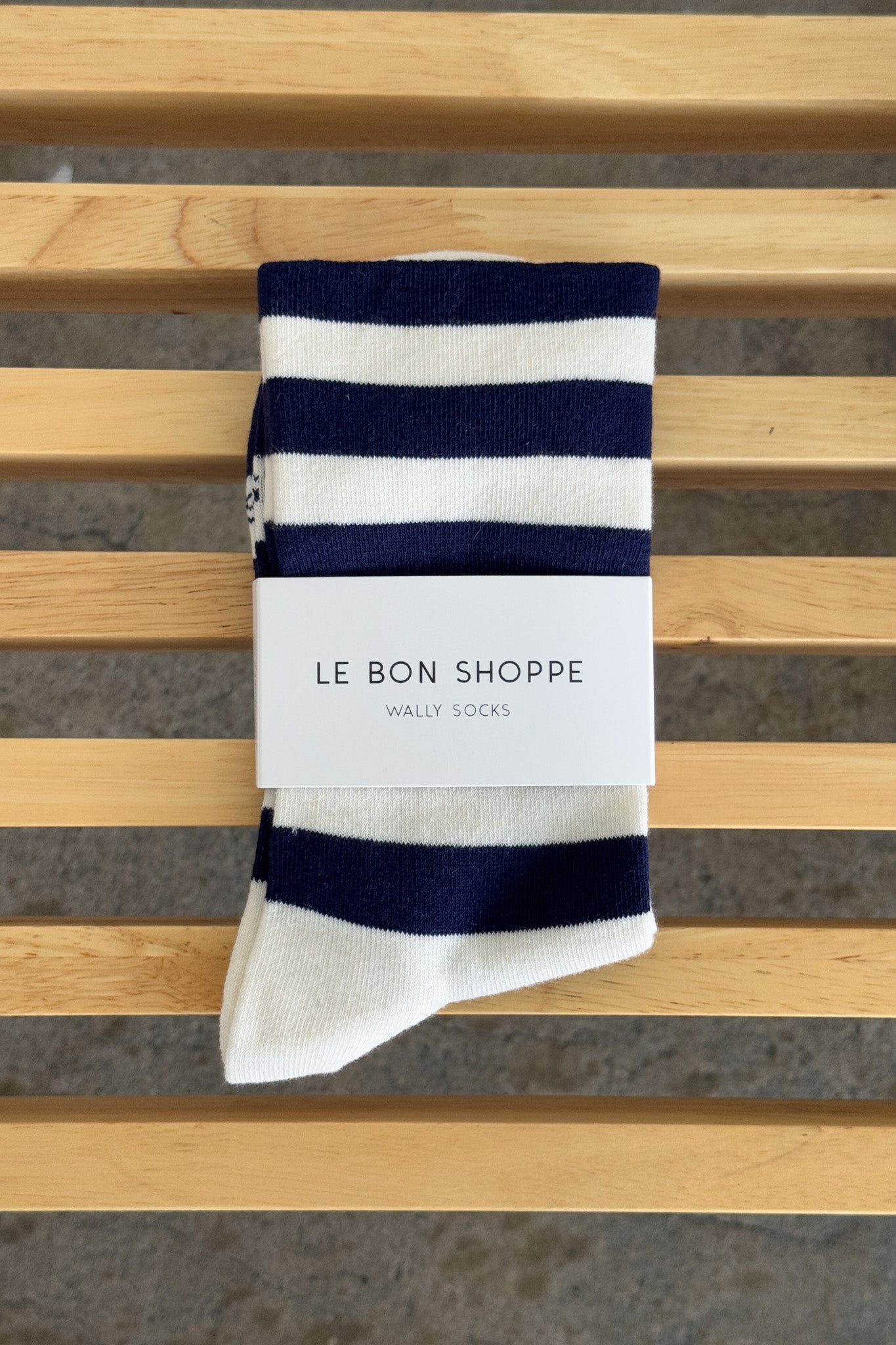 Wally Socks - Wide / Navy Stripe