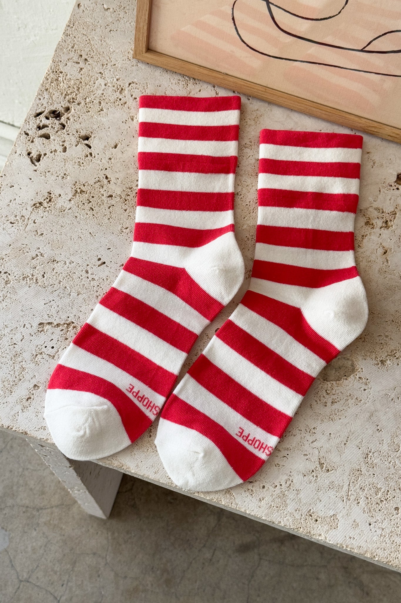 Wally Socks - Wide / Red Stripe